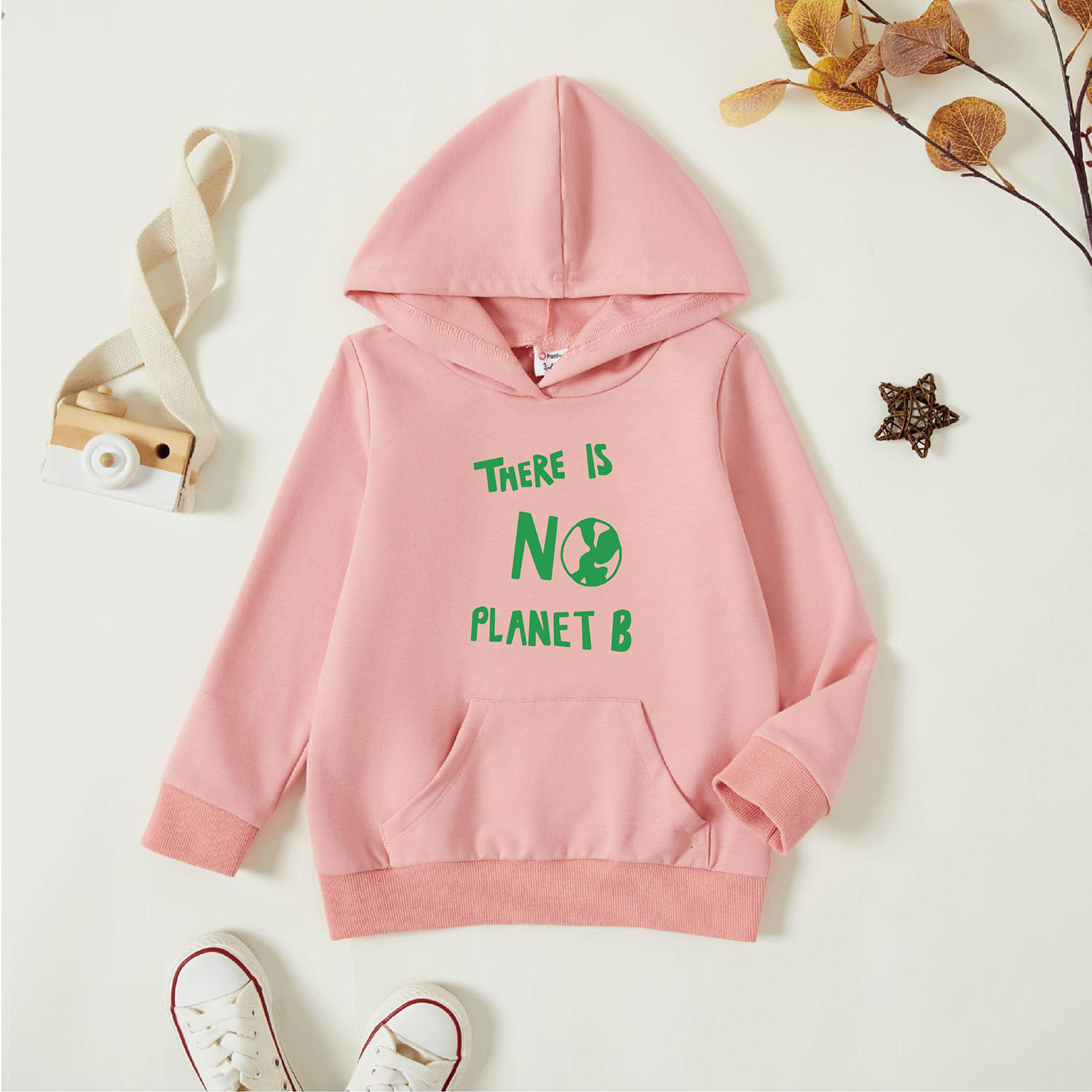 

Toddler Graphic Pink Long-sleeve Hooded Pullover