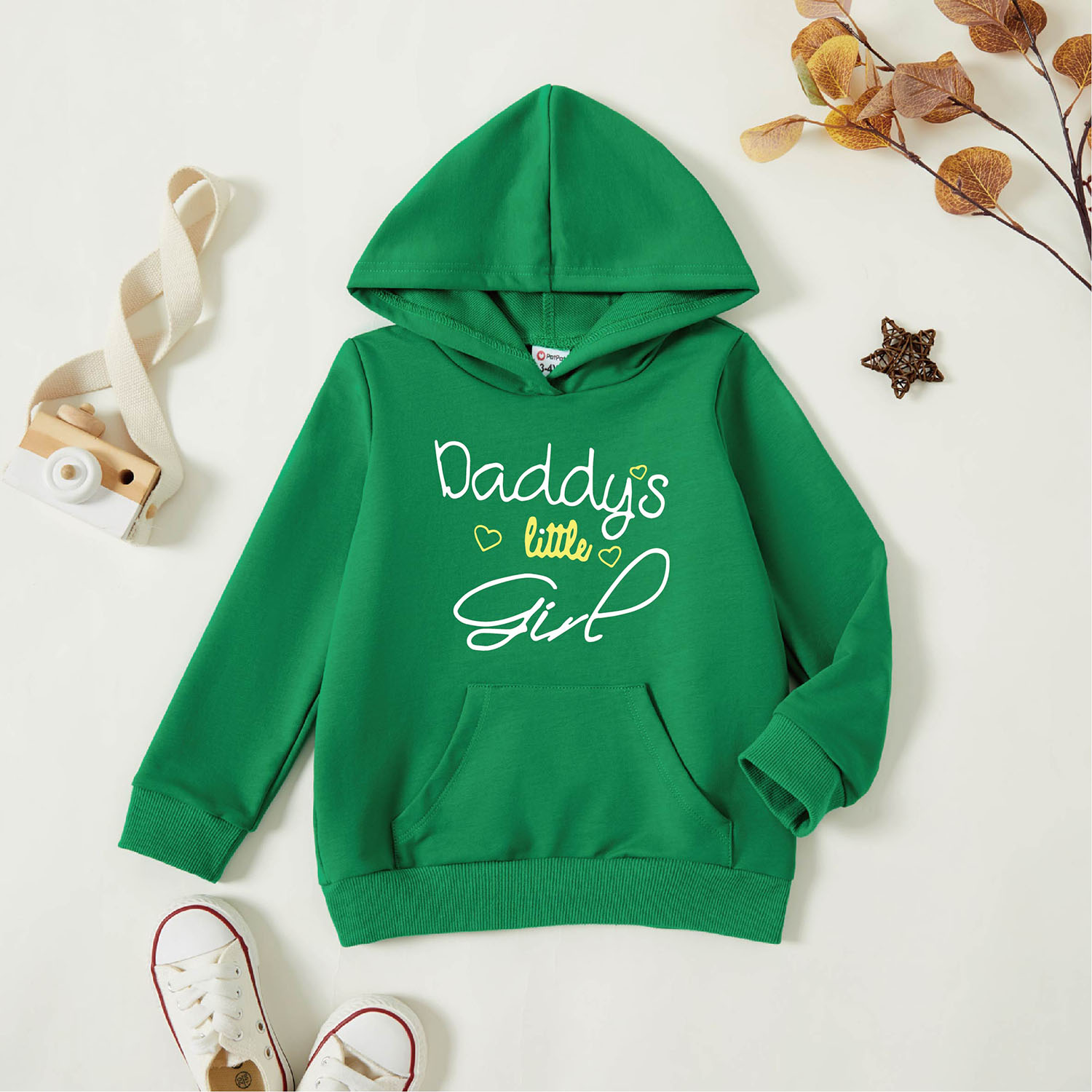 

Toddler Graphic Green Long-sleeve Hooded Pullover