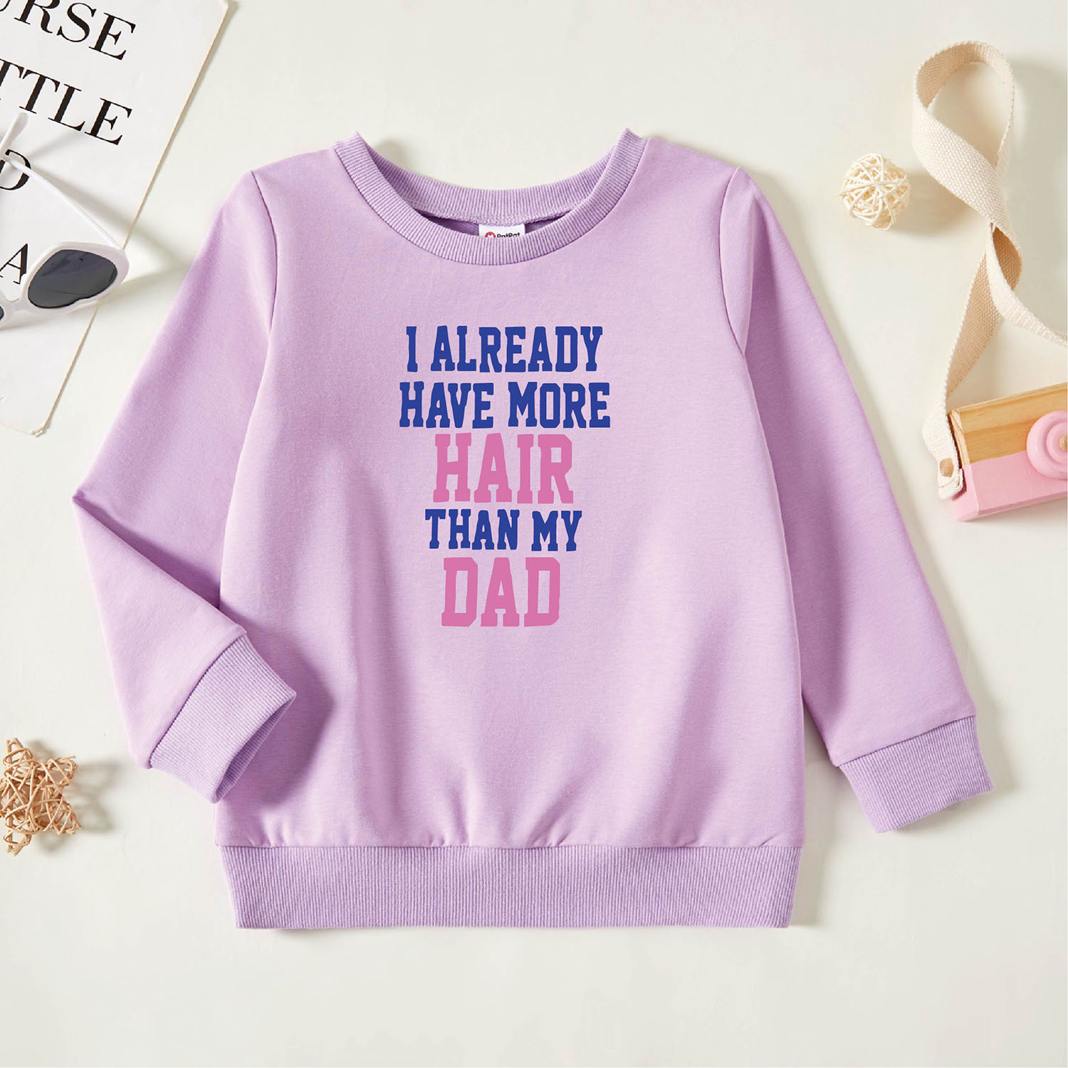 

Toddler Graphic Lavender Purple Long-sleeve Pullover