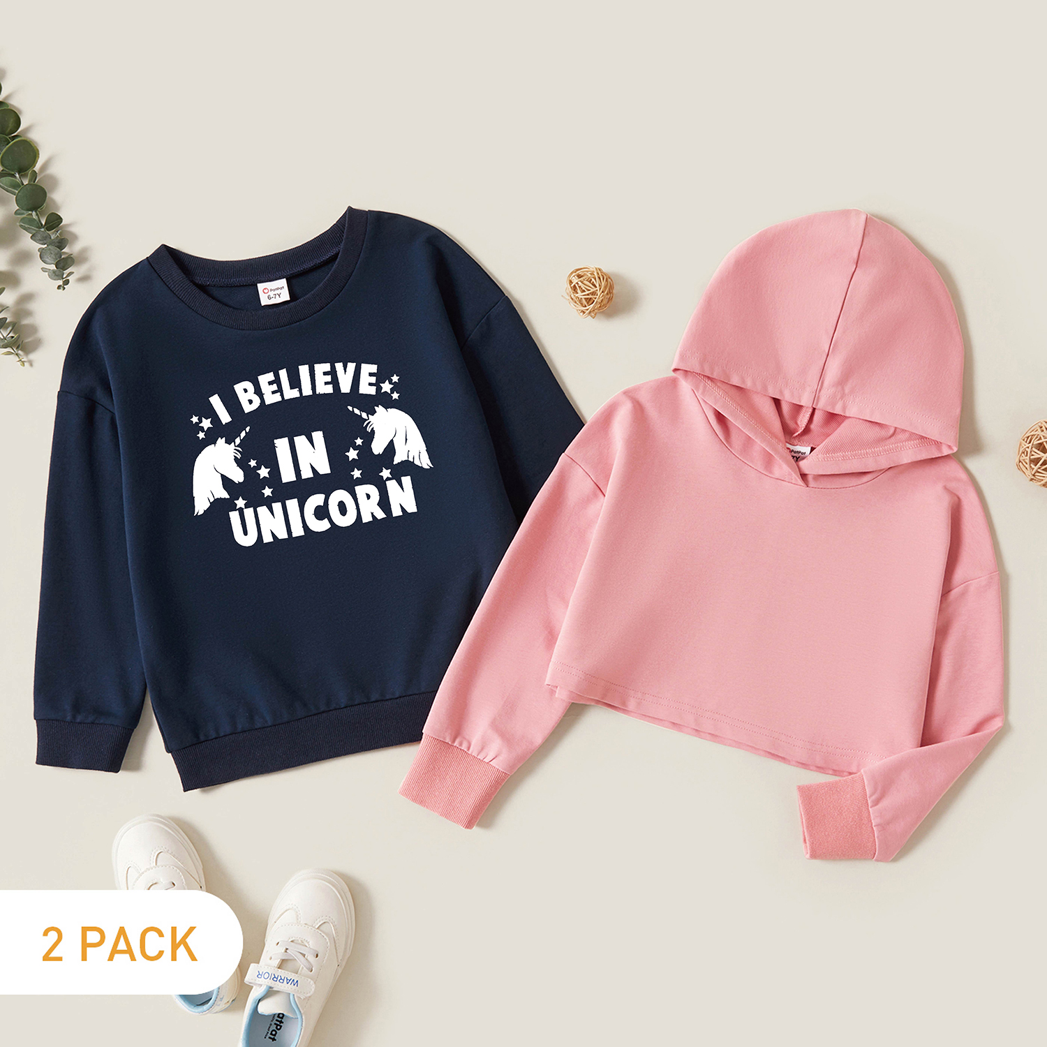 

2-Pack Kids Graphic Long-sleeve Pullover