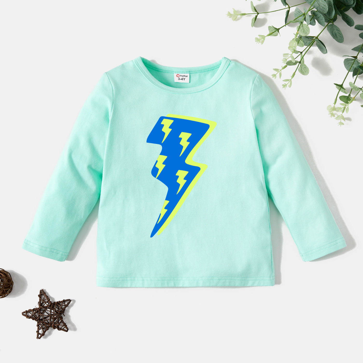 

Toddler Graphic Light Green Long-sleeve Tee