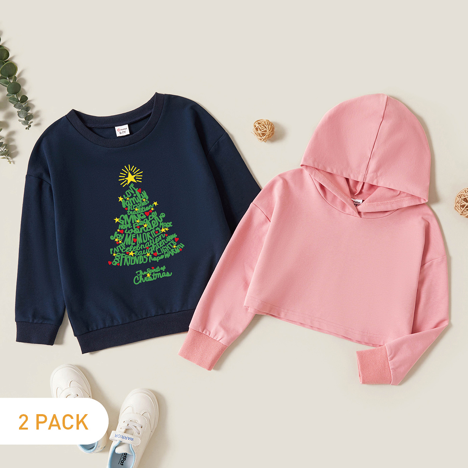

2-Pack Kids Graphic Long-sleeve Pullover
