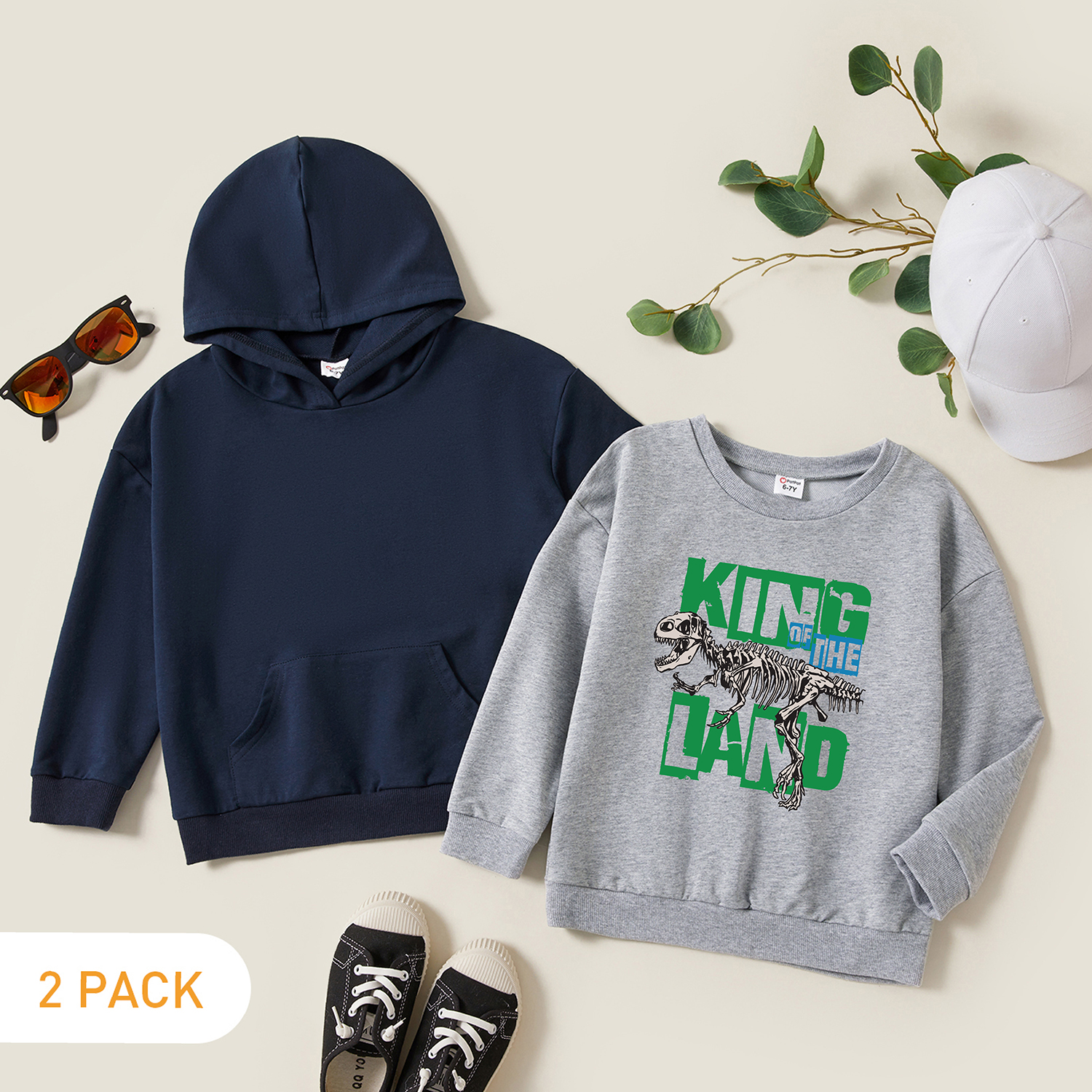 

2-Pack Kids Graphic Long-sleeve Pullover