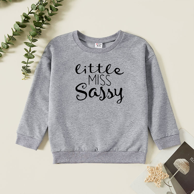 

Kid Girl Graphic Letter Print Long-sleeve Pullover