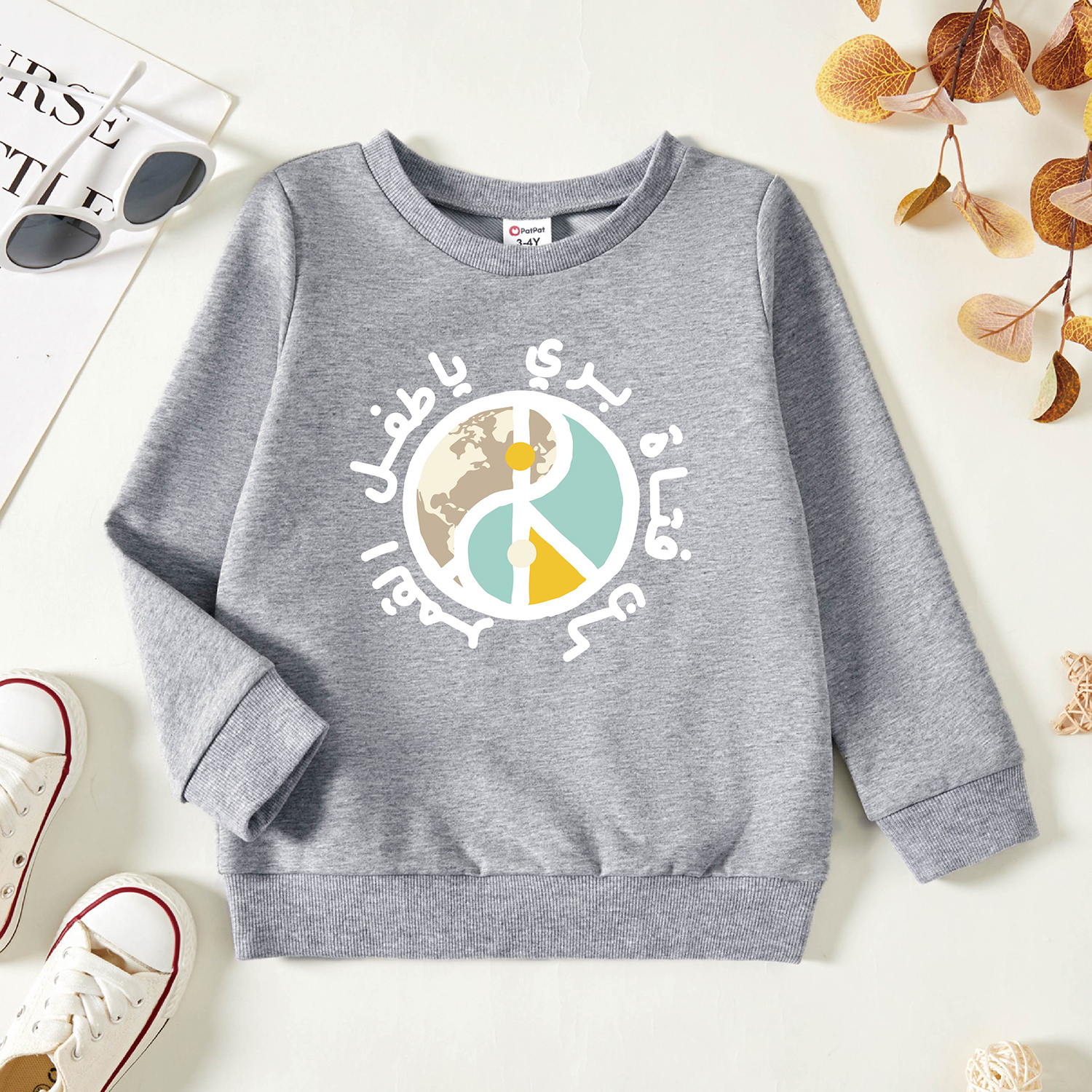 

Toddler Graphic Light gray Long-sleeve Pullover