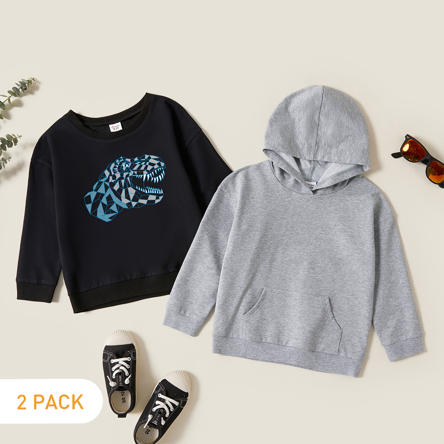 

2-Pack Kids Graphic Long-sleeve Pullover