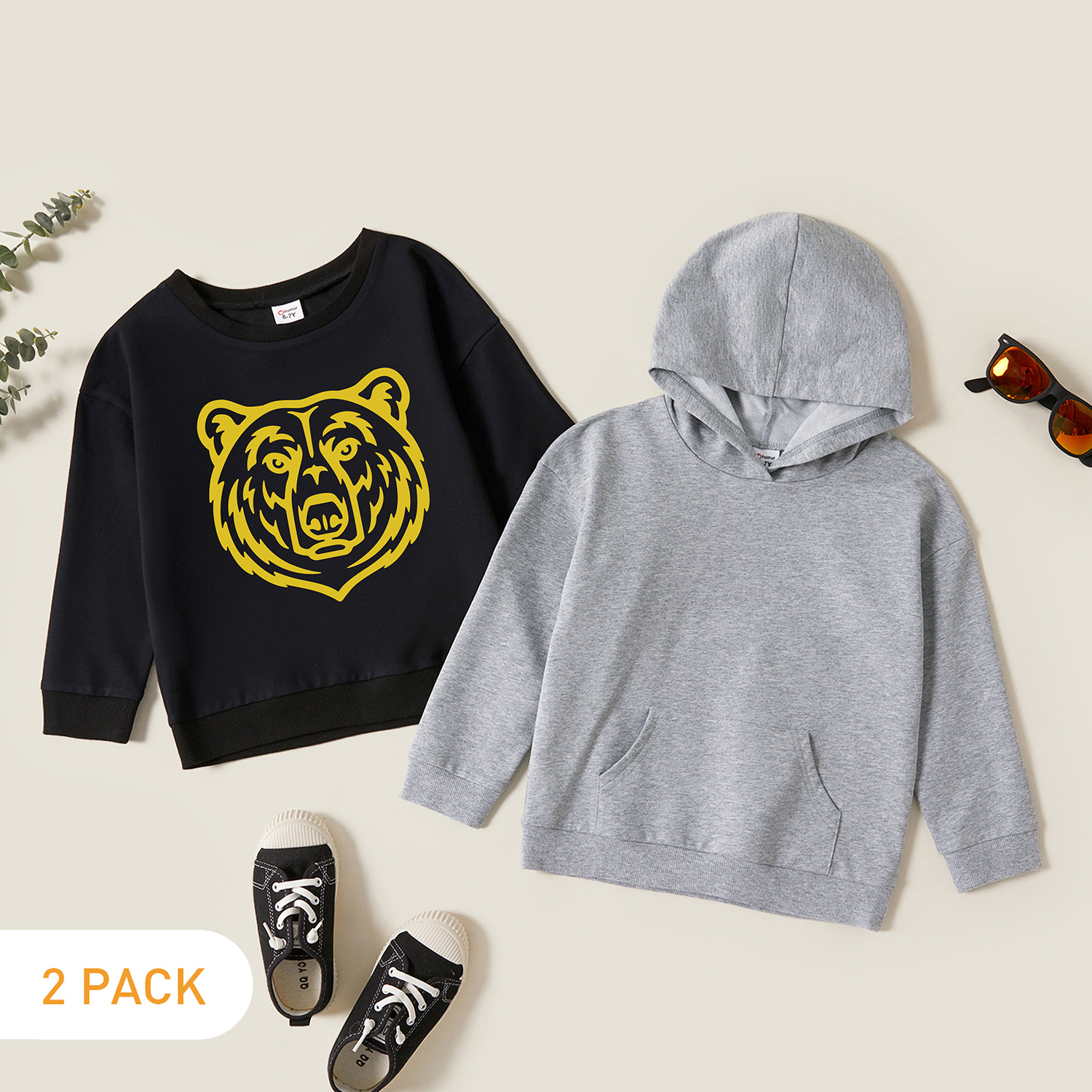 

2-Pack Kids Graphic Long-sleeve Pullover