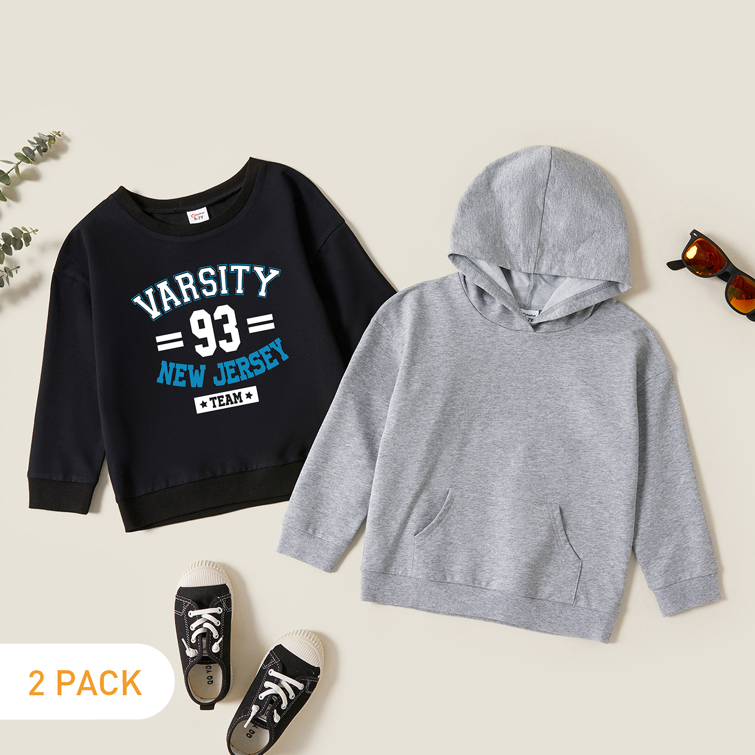 

2-Pack Kids Graphic Long-sleeve Pullover