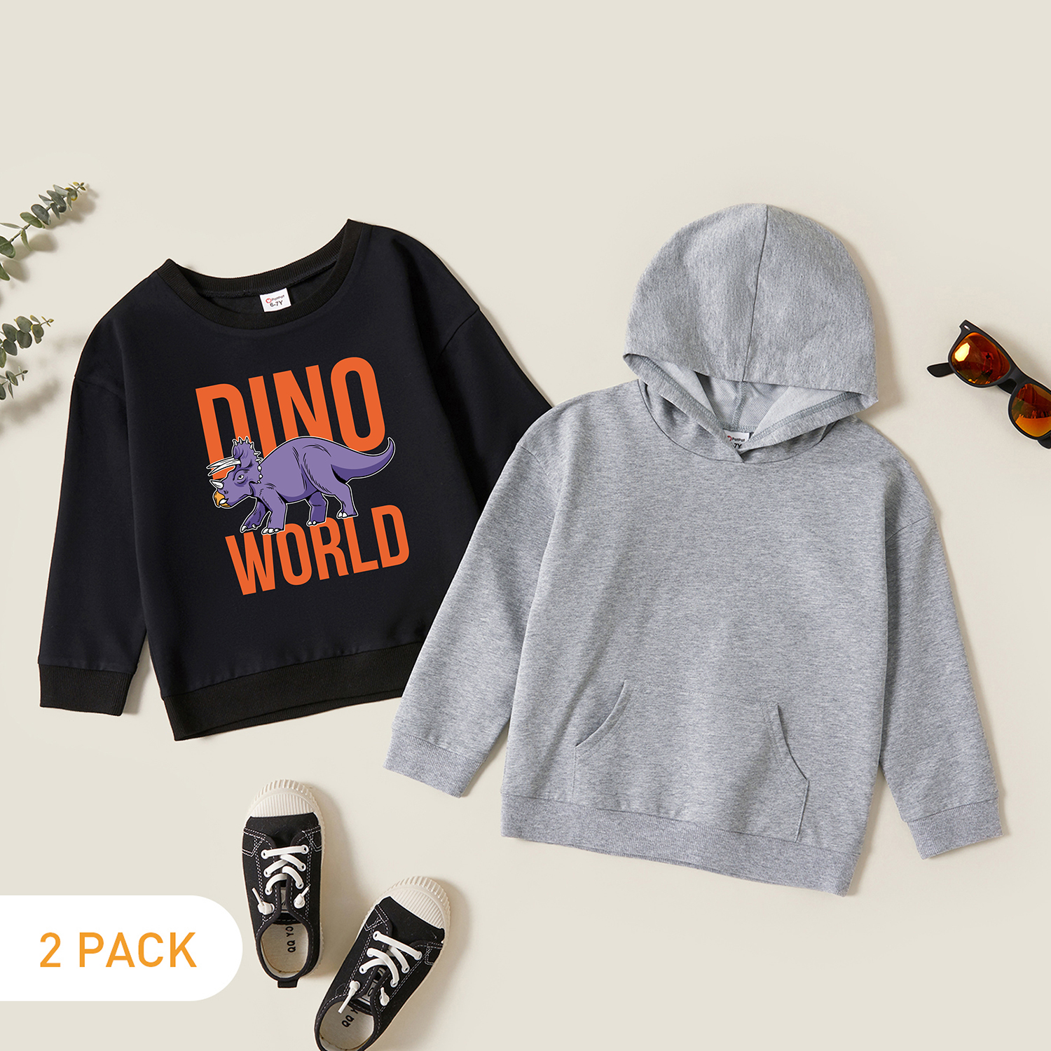 

2-Pack Kids Graphic Long-sleeve Pullover