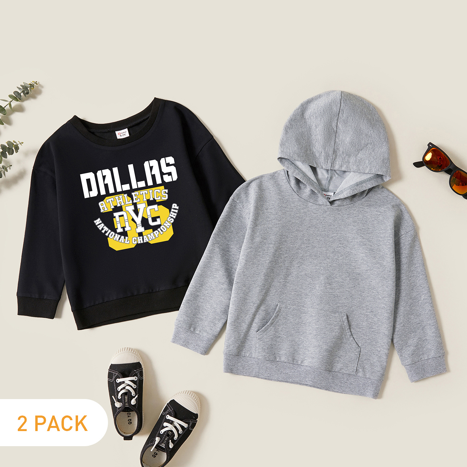 

2-Pack Kids Graphic Long-sleeve Pullover