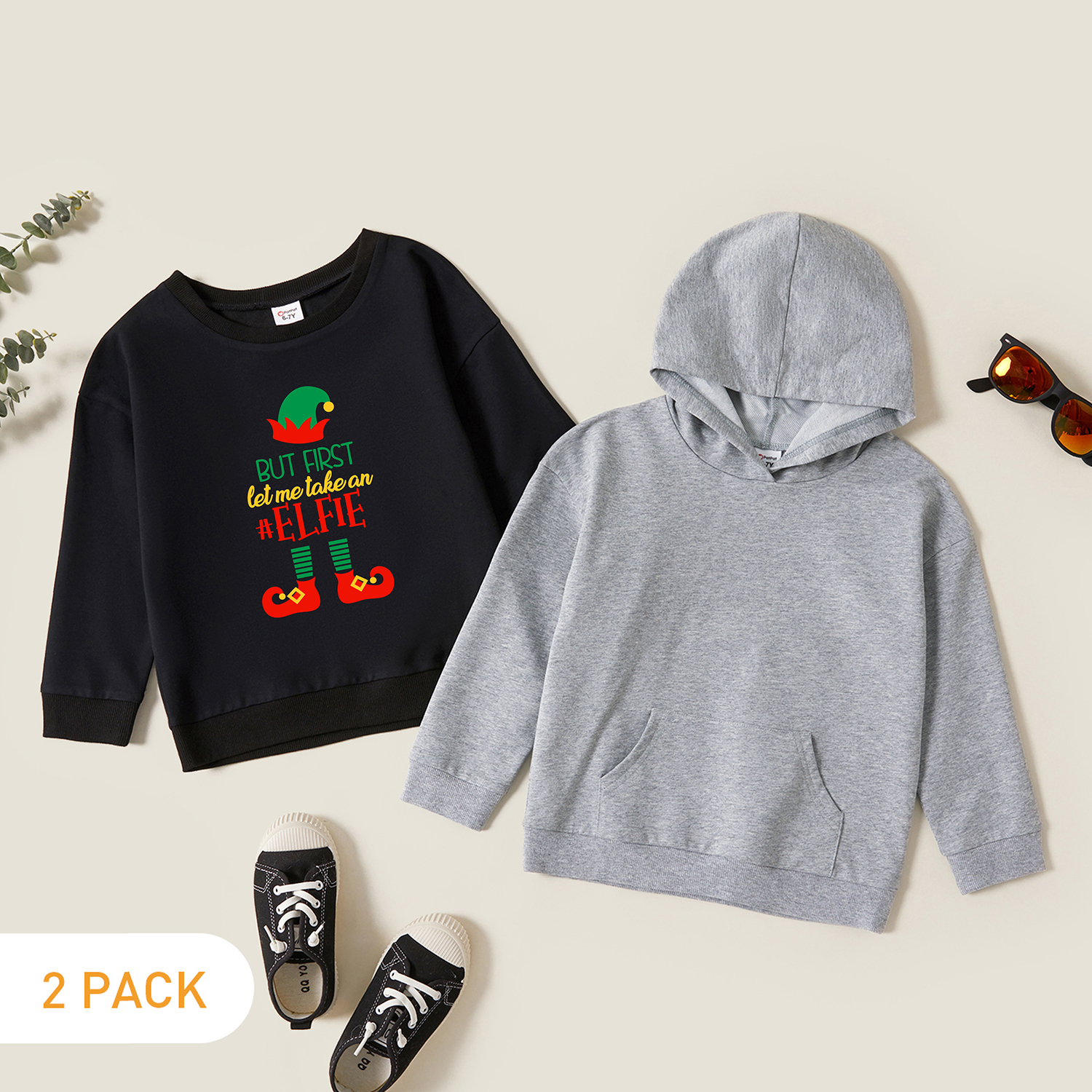 

2-Pack Kids Graphic Long-sleeve Pullover