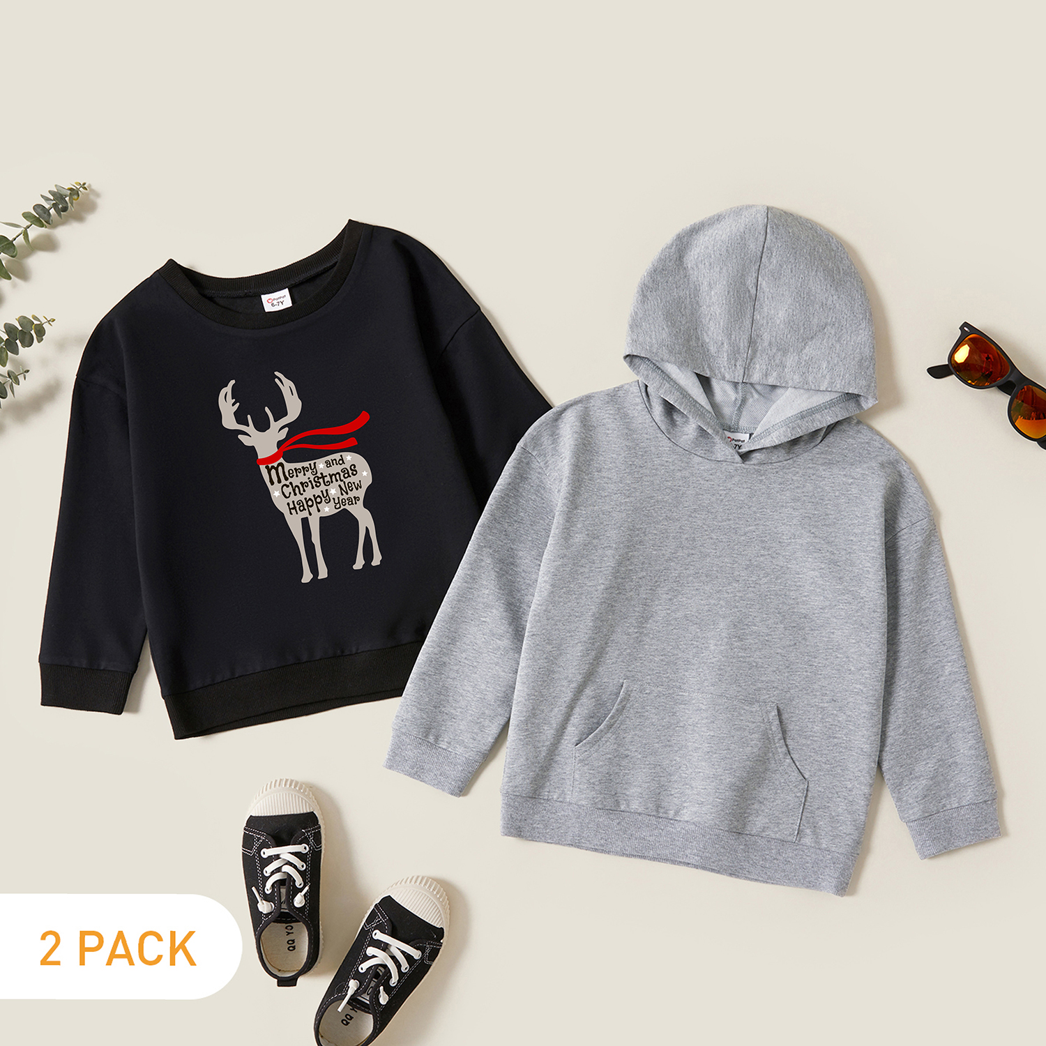 

2-Pack Kids Graphic Long-sleeve Pullover