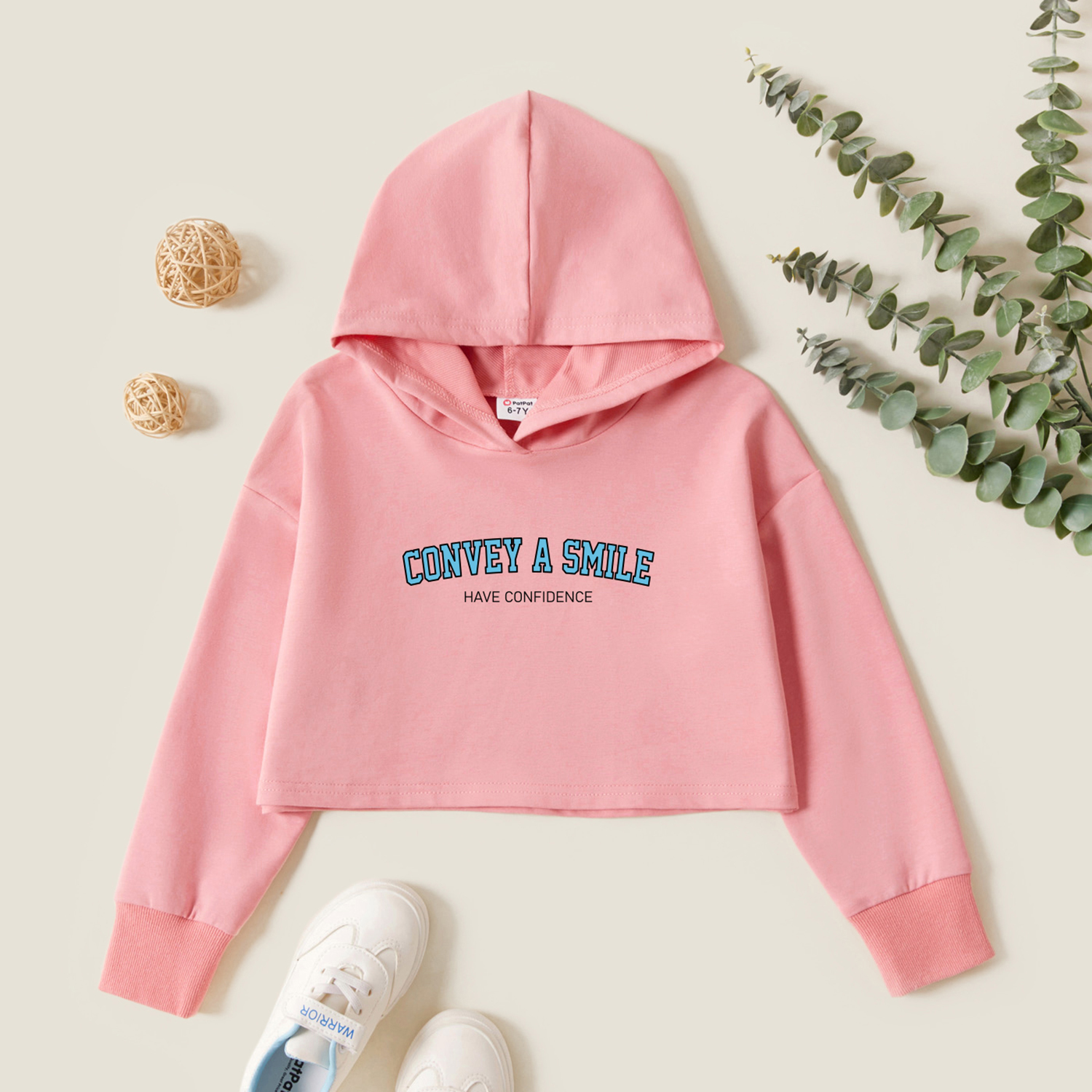 

Kids Graphic Pink Long-sleeve Hooded Pullover