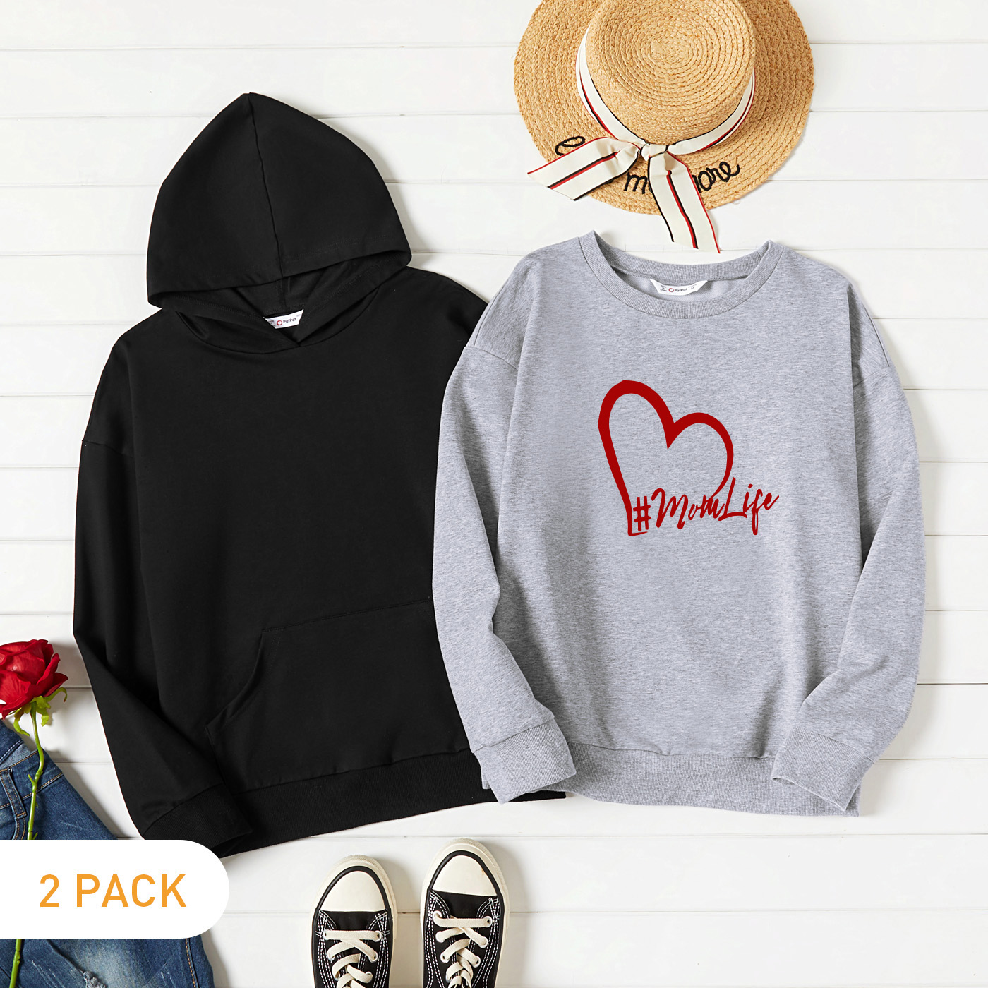 

2-Pack Graphic Long-sleeve Pullover For Women