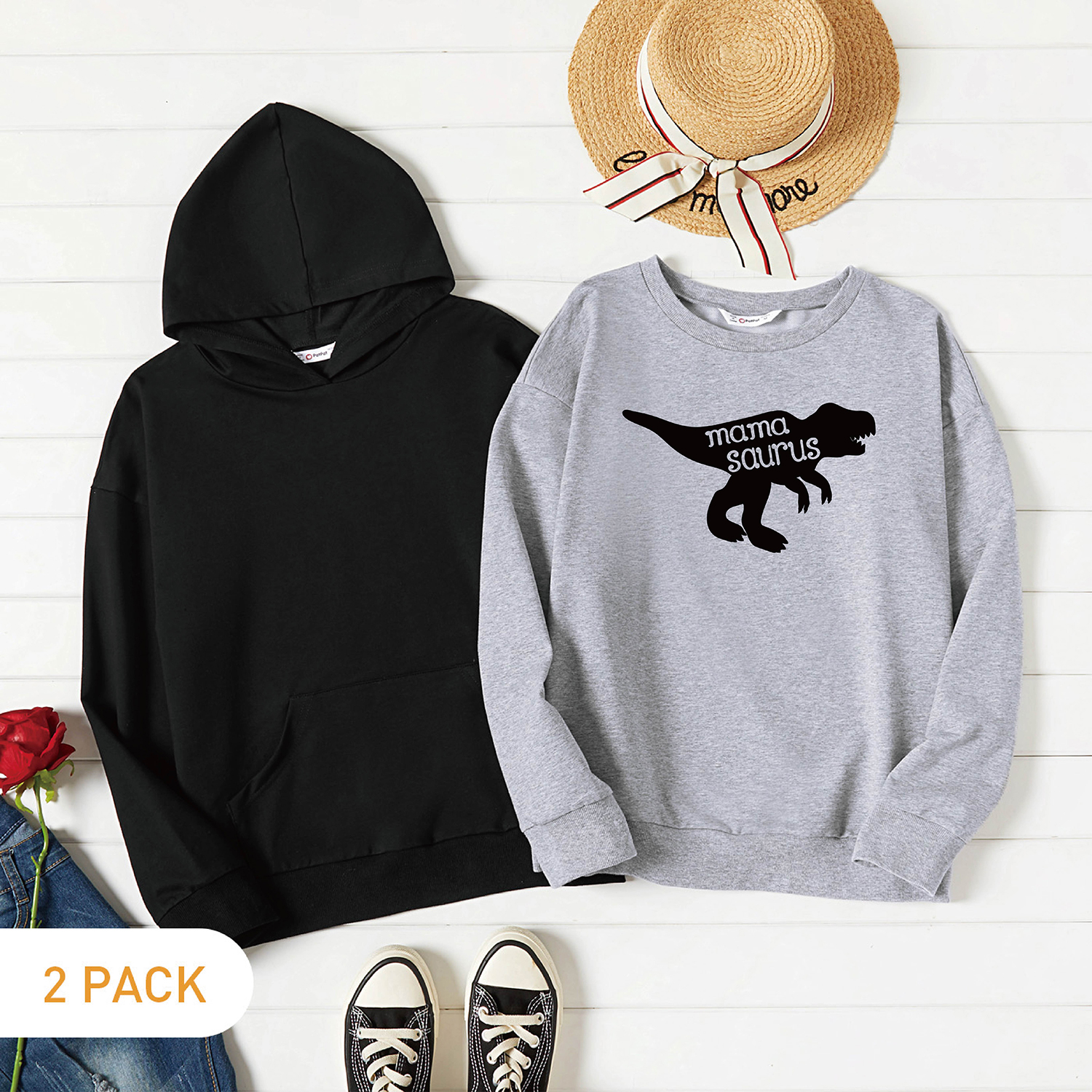 

2-Pack Graphic Long-sleeve Pullover For Women