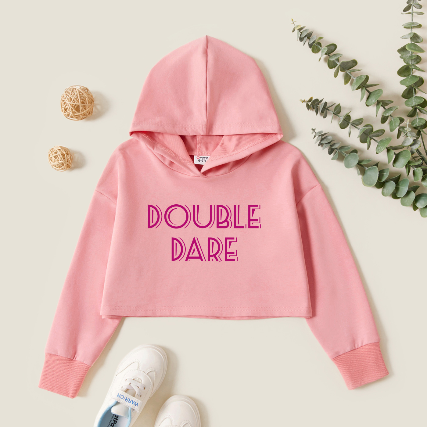 

Kids Graphic Pink Long-sleeve Hooded Pullover