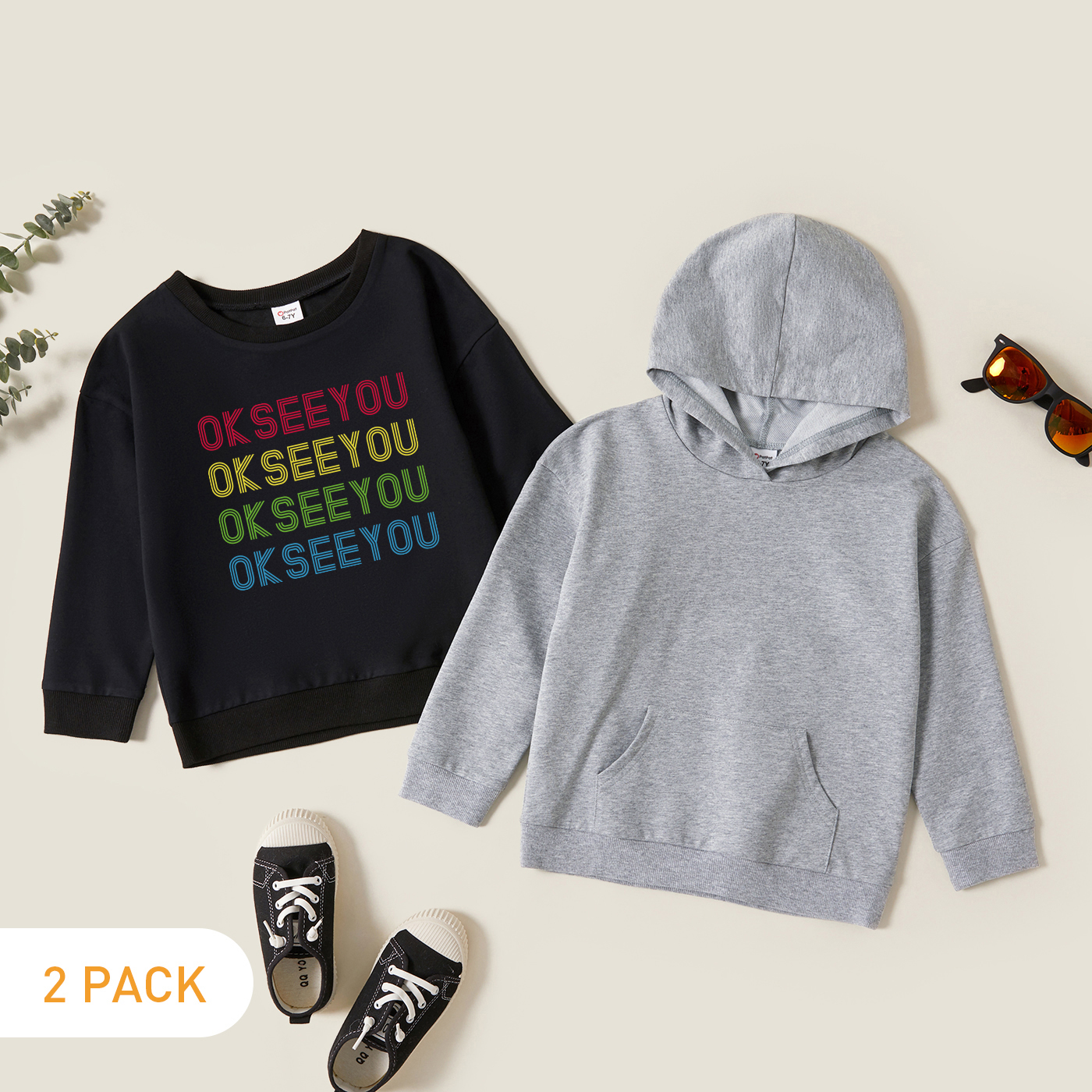 

2-Pack Kids Graphic Long-sleeve Pullover