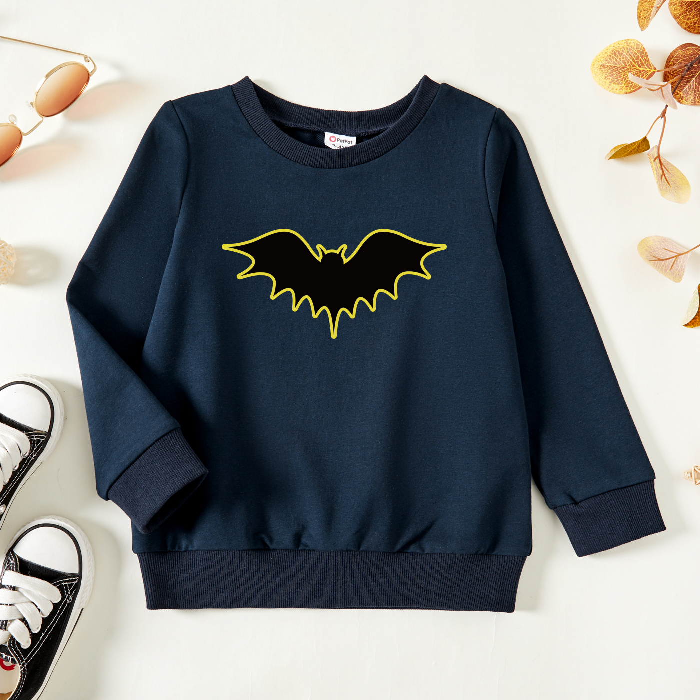 

Toddler Boy Graphic Bat Print Long-sleeve Pullover