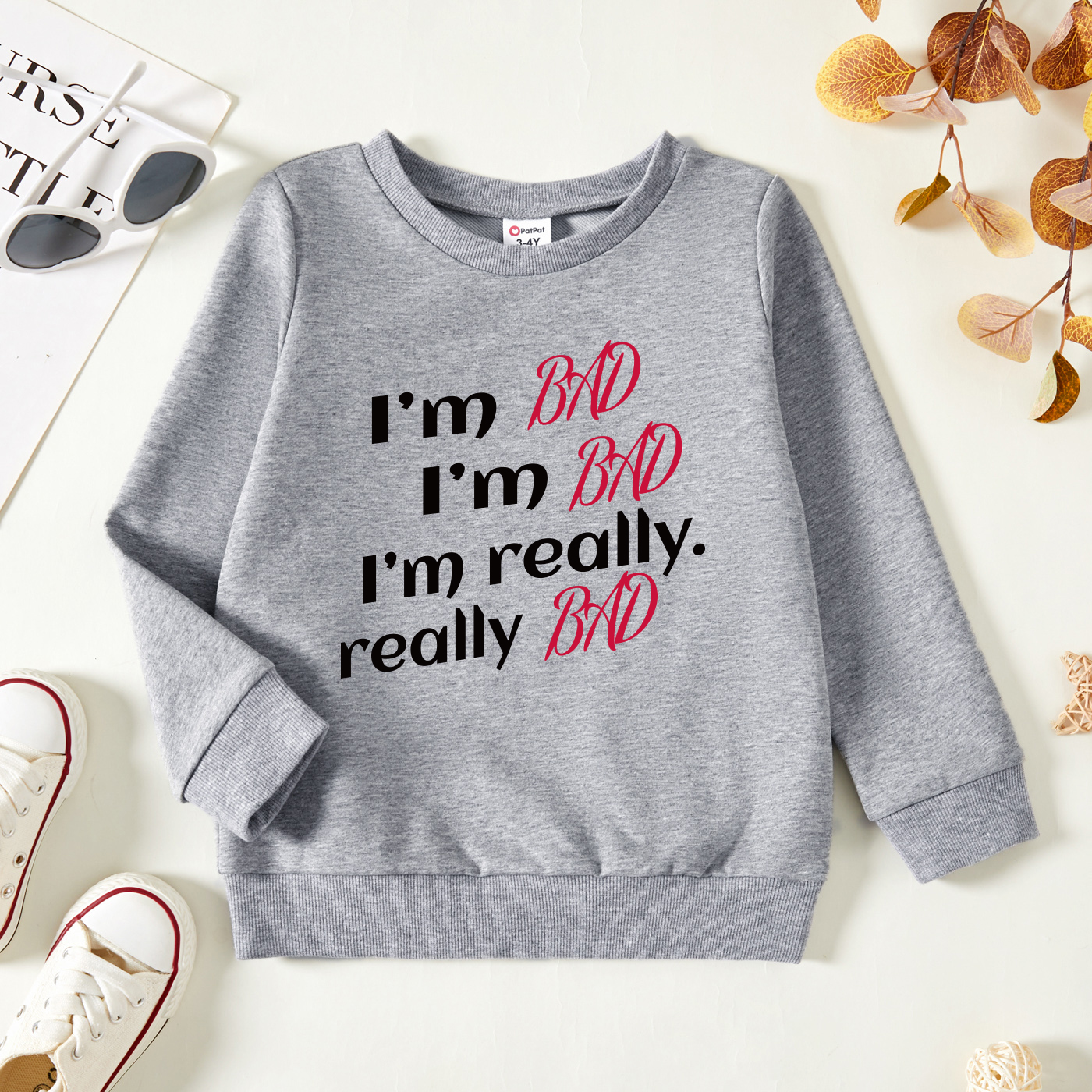 

Toddler Graphic Light gray Long-sleeve Pullover