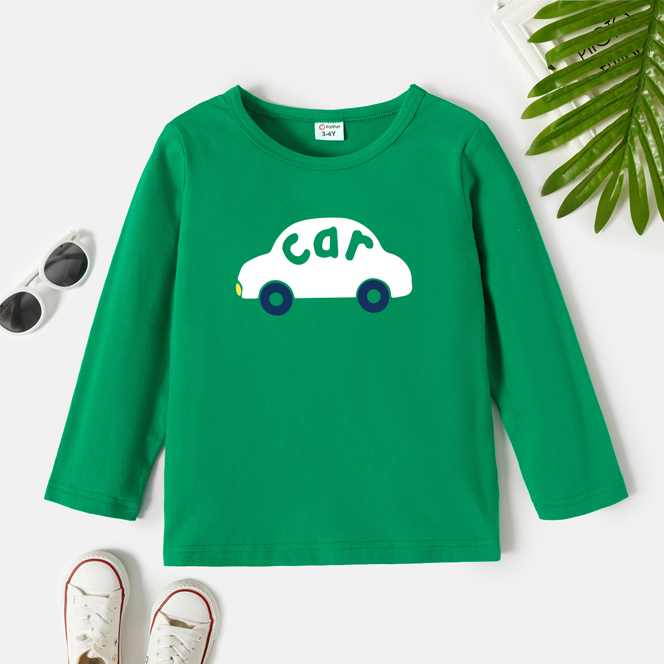 

Toddler Graphic Car Print Long-sleeve Tee