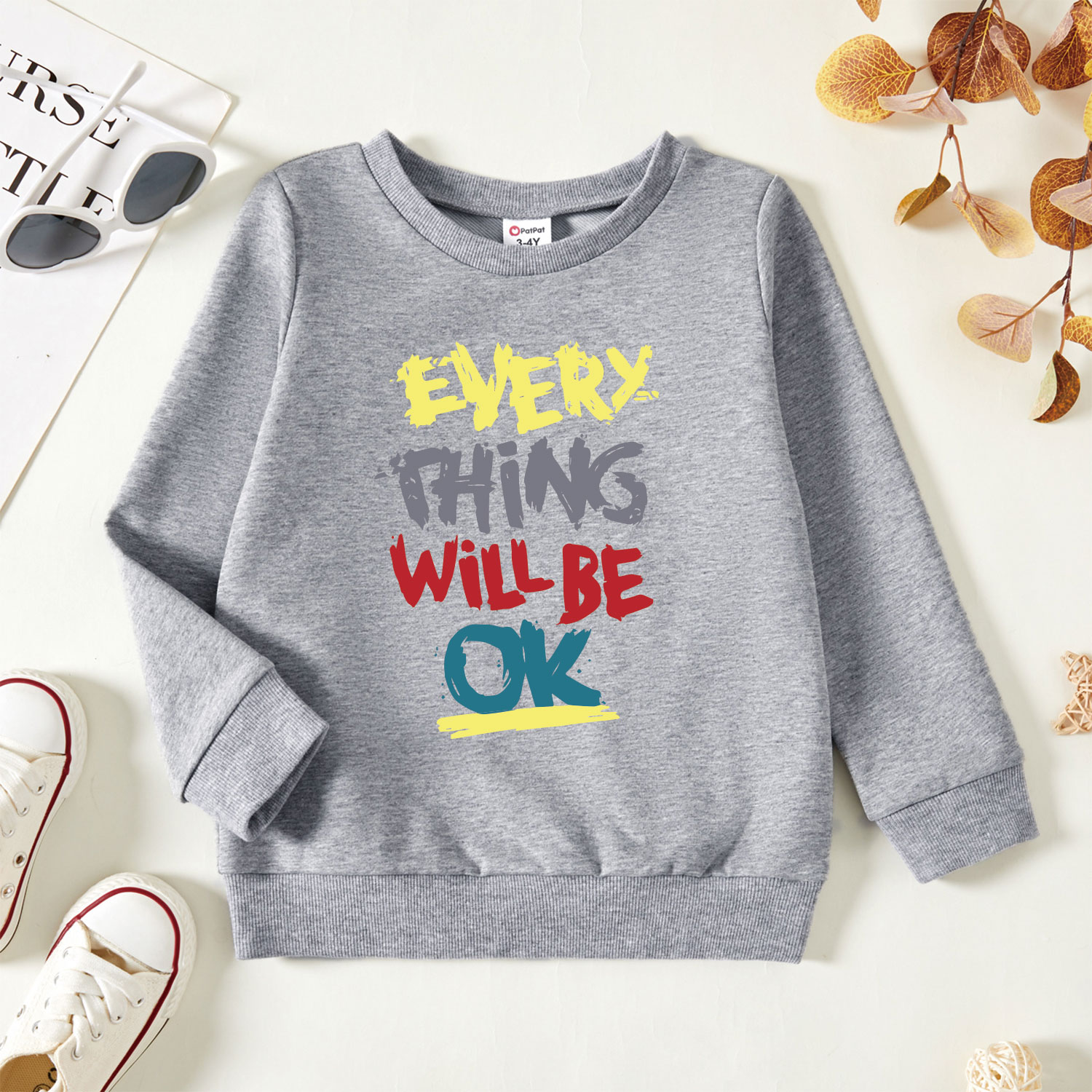 

Toddler Graphic Light gray Long-sleeve Pullover