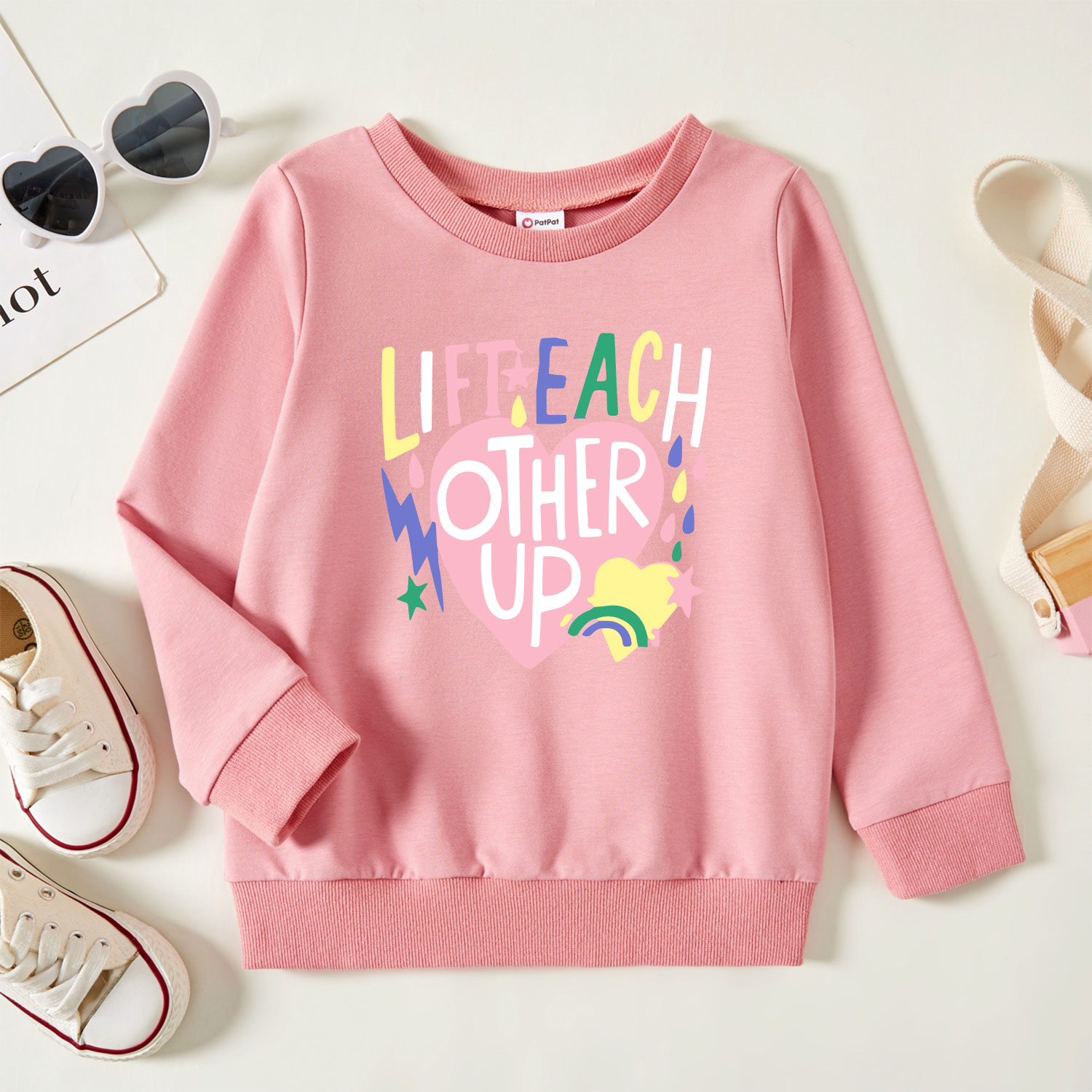 

Toddler Graphic Pink Long-sleeve Pullover