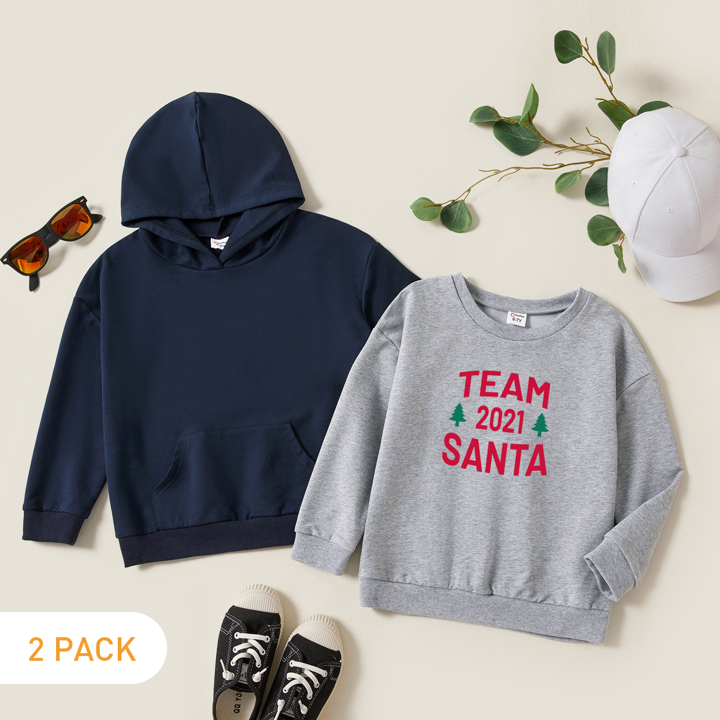 

2-Pack Kids Graphic Long-sleeve Pullover