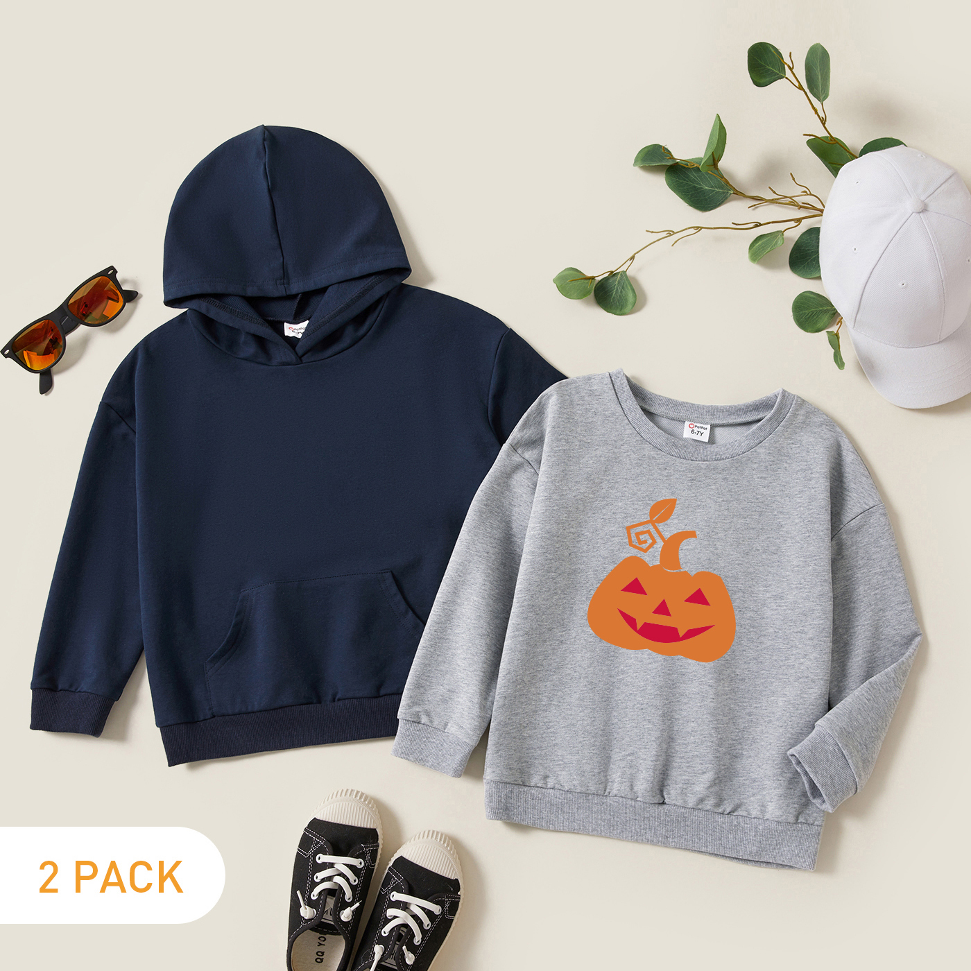 

2-Pack Kids Graphic Long-sleeve Pullover