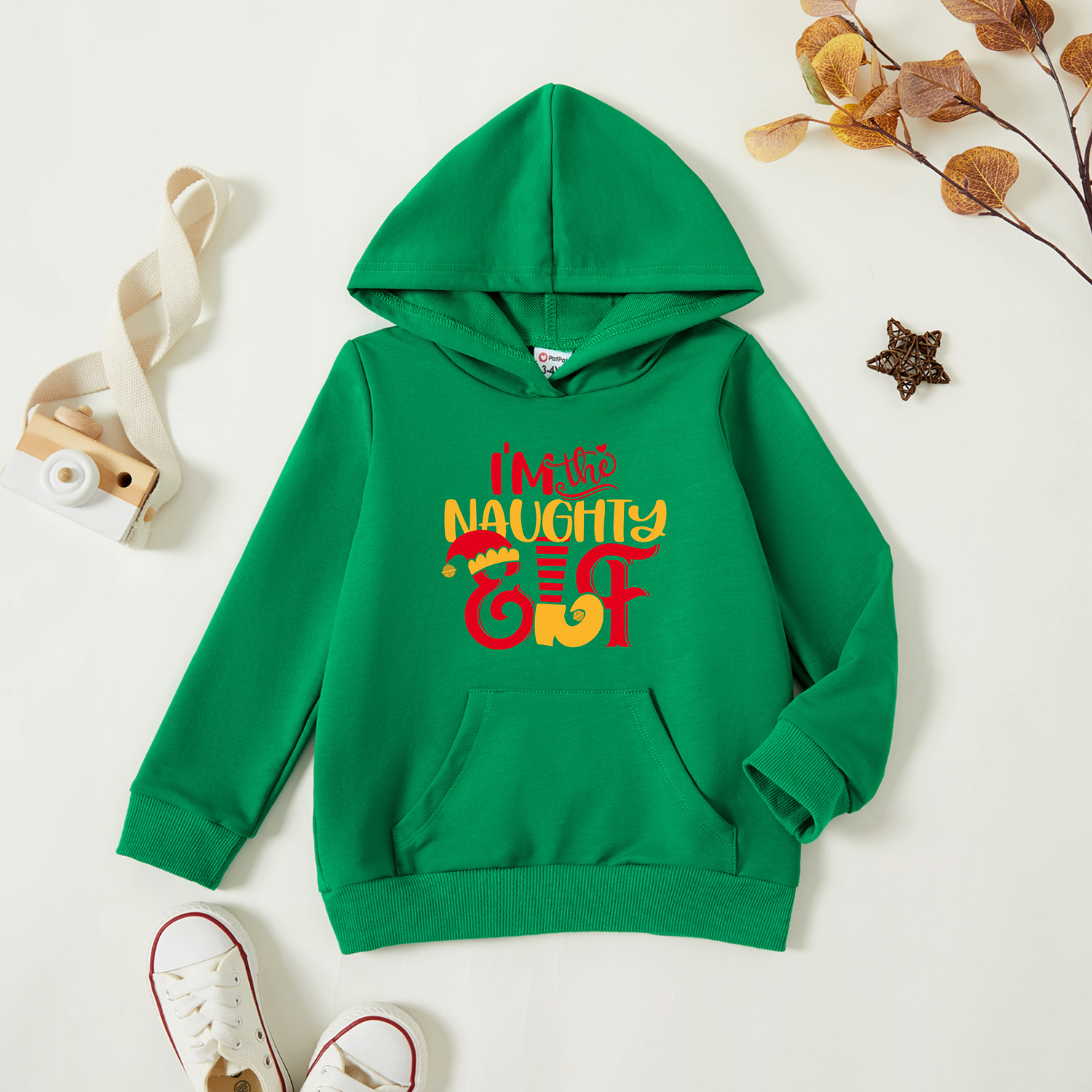 

Toddler Graphic Green Long-sleeve Hooded Pullover