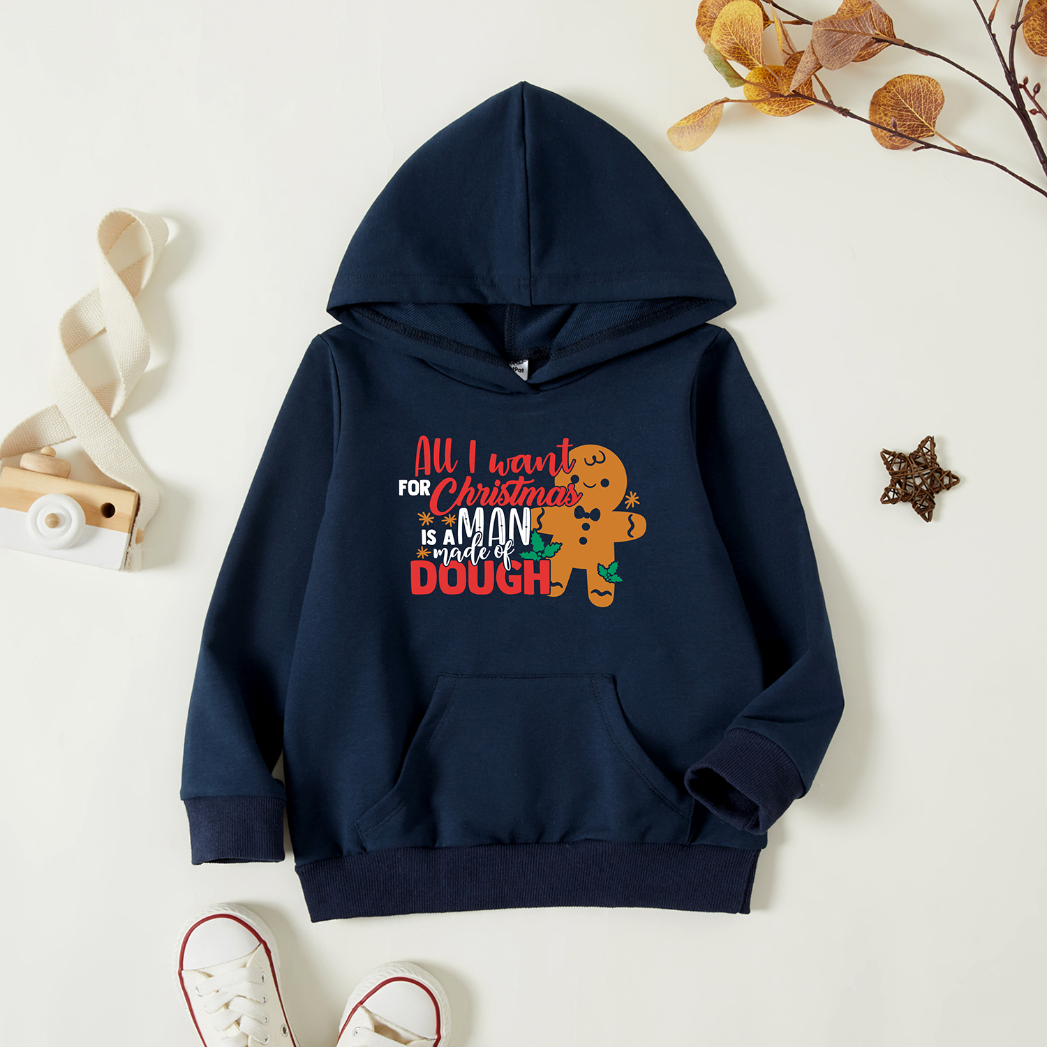 

Toddler Graphic Dark Blue Long-sleeve Hooded Pullover