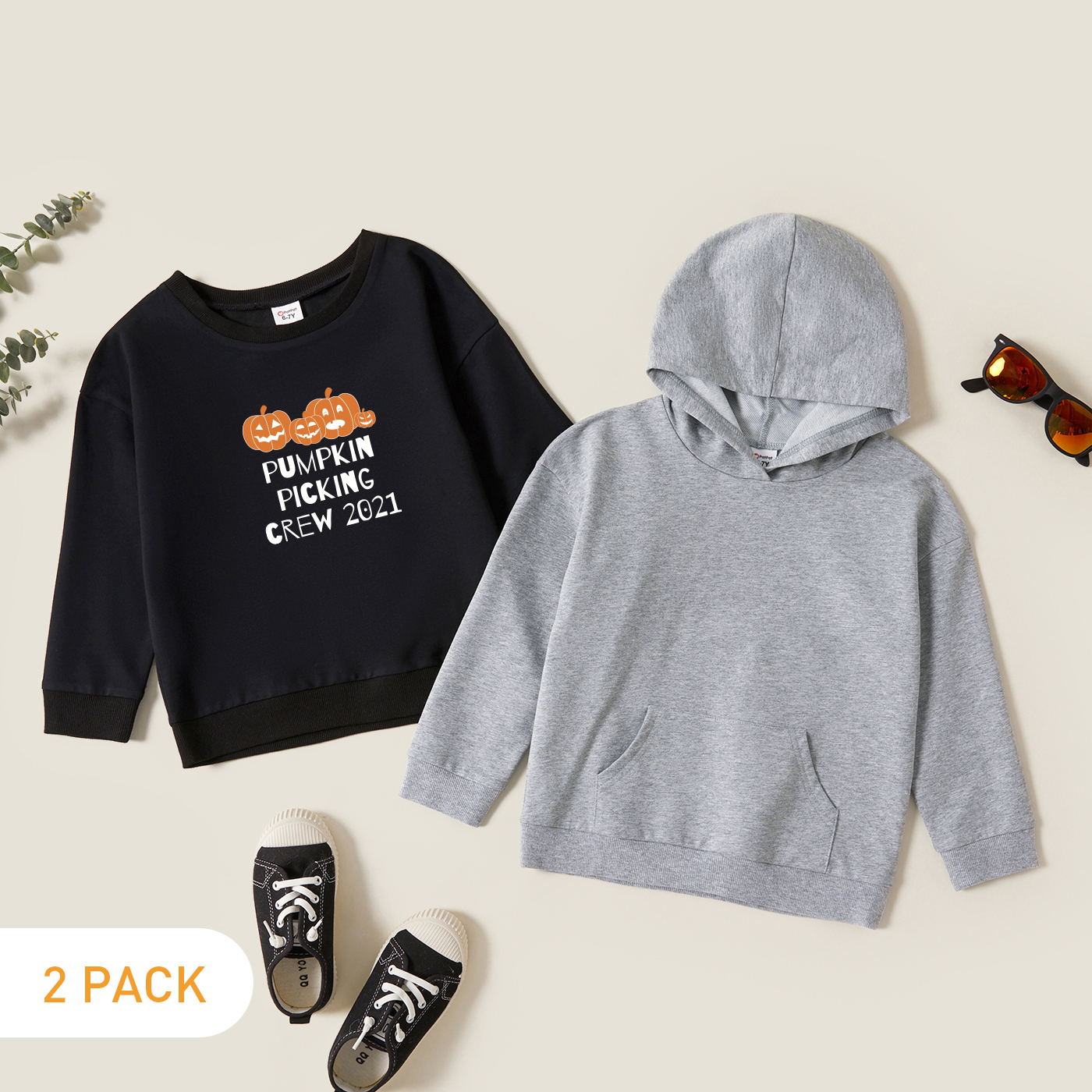 

2-Pack Kids Graphic Long-sleeve Pullover