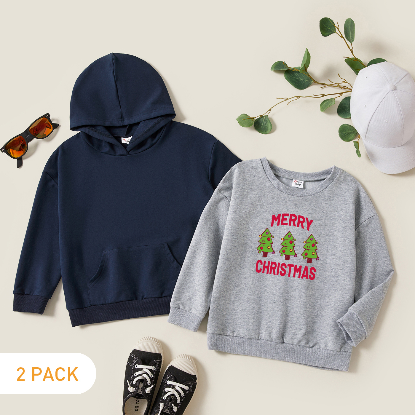 

2-Pack Kids Graphic Long-sleeve Pullover
