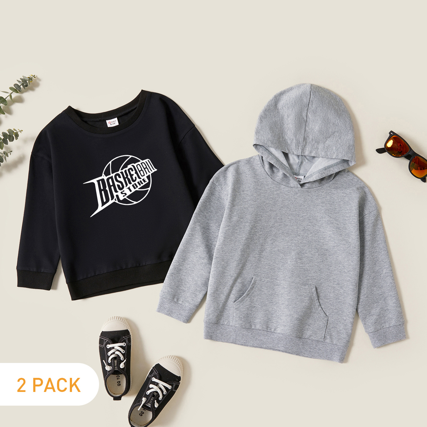 

2-Pack Kids Graphic Long-sleeve Pullover