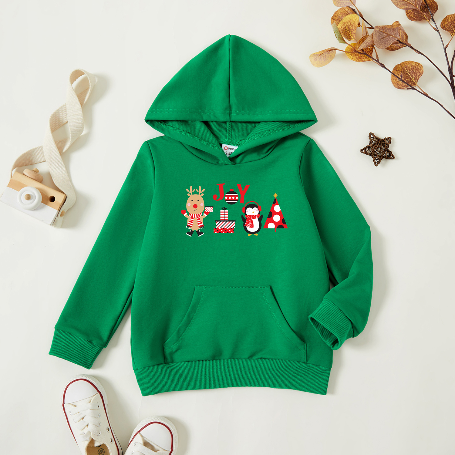 

Toddler Graphic Green Long-sleeve Hooded Pullover