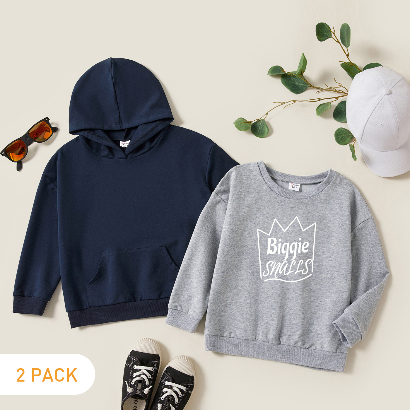 

2-Pack Kids Graphic Long-sleeve Pullover