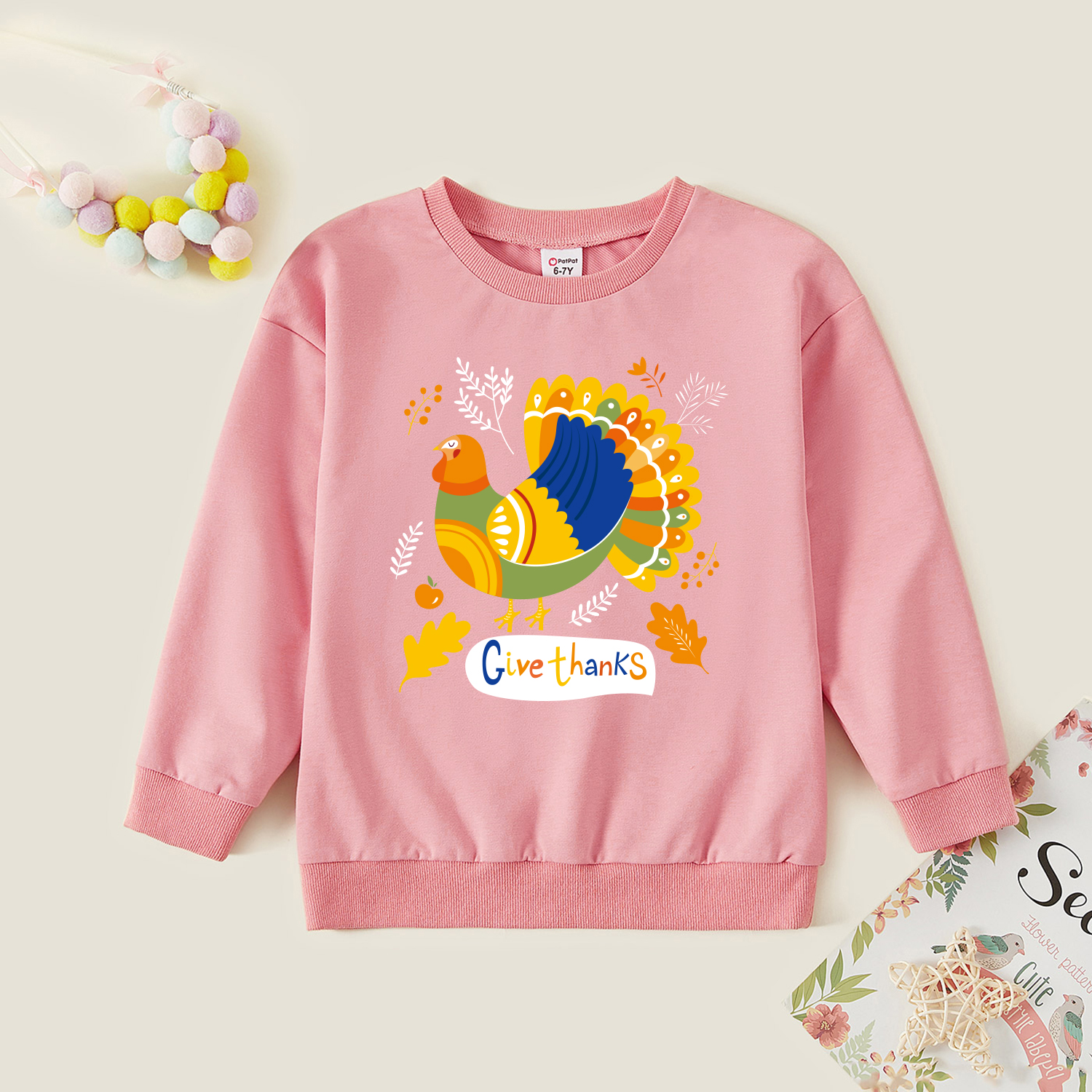 

Kids Graphic Pink Long-sleeve Pullover