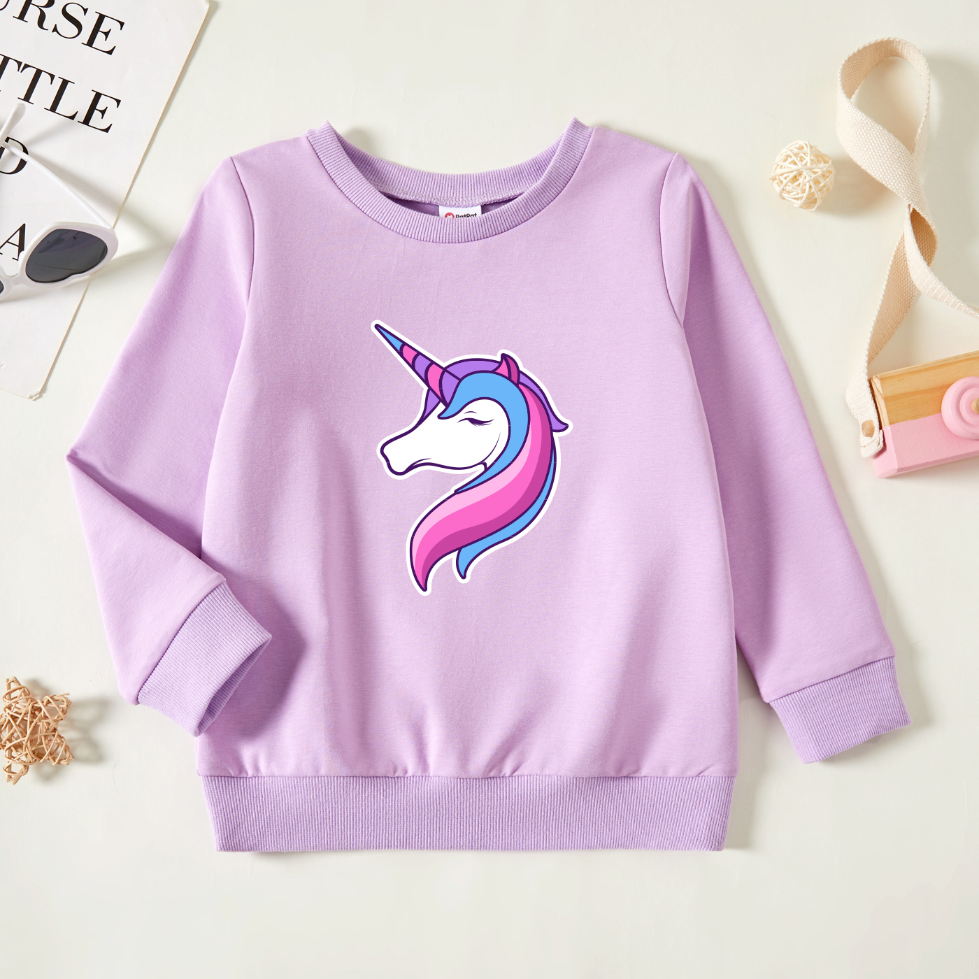 

Toddler Graphic Lavender Purple Long-sleeve Pullover