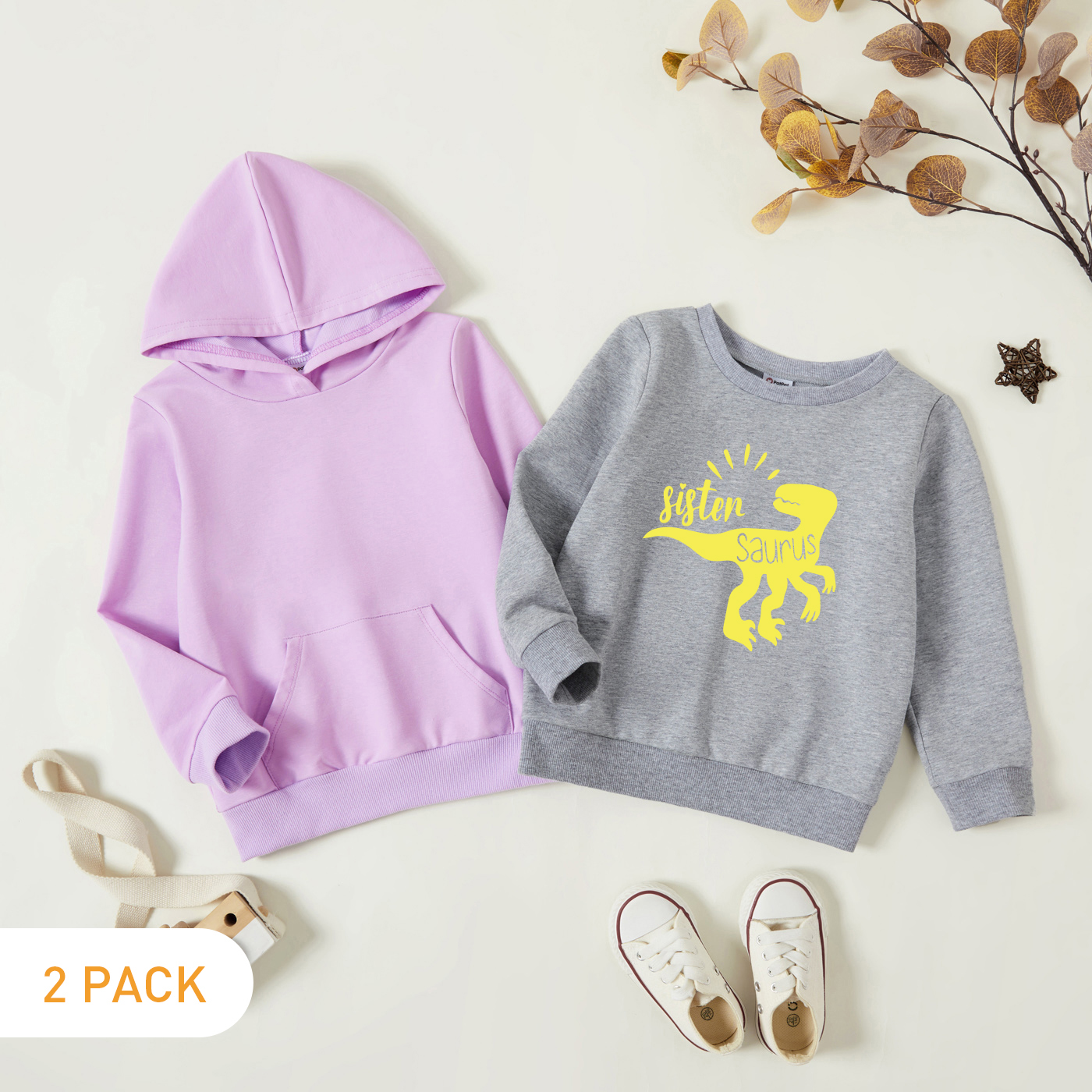 

2-Pack Toddler Graphic Long-sleeve Pullover