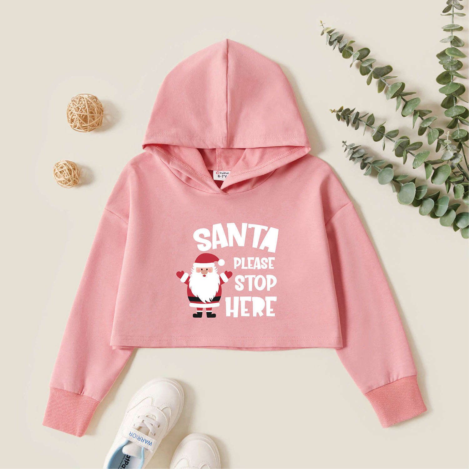 

Kids Graphic Pink Long-sleeve Hooded Pullover