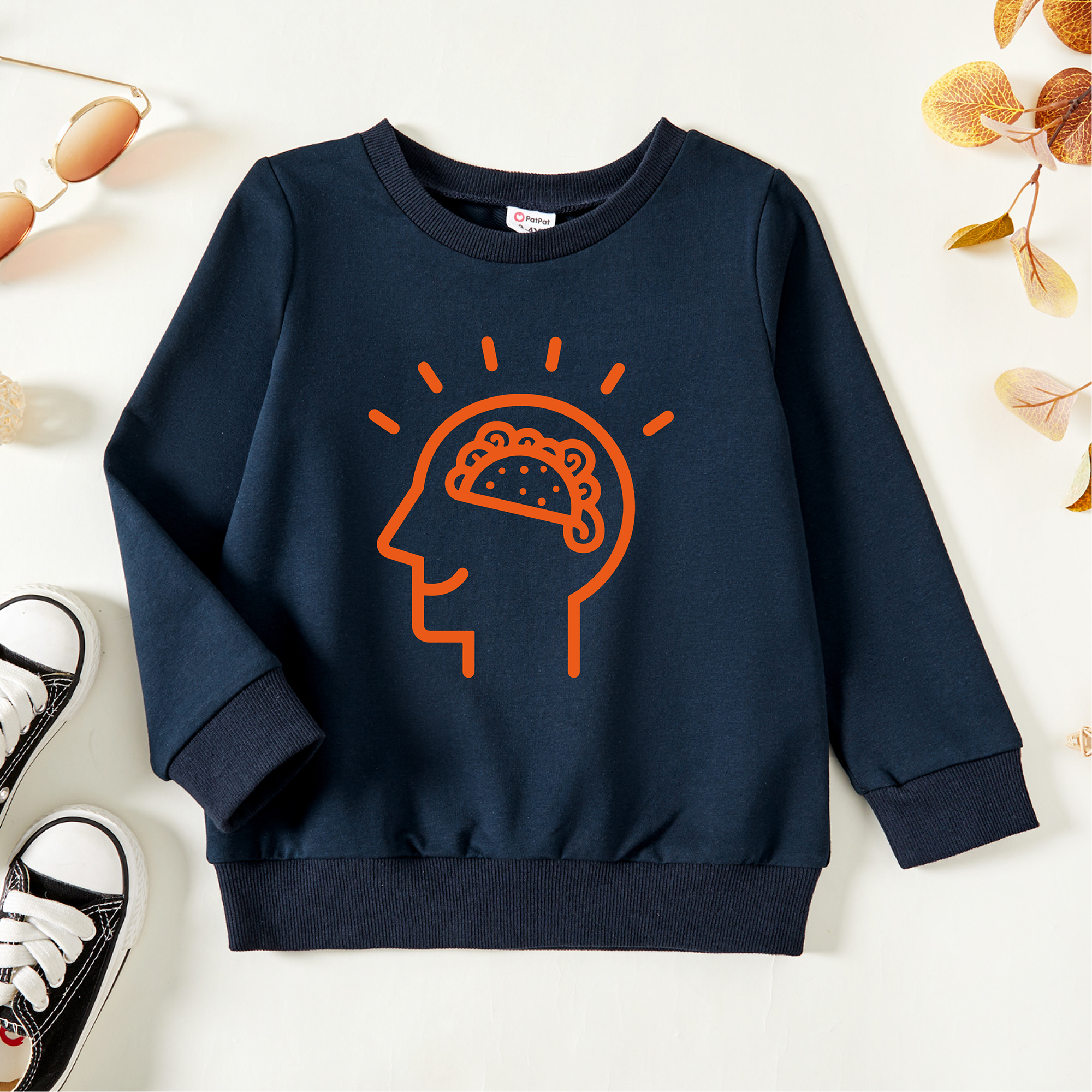 

Toddler Graphic Dark Blue Long-sleeve Pullover