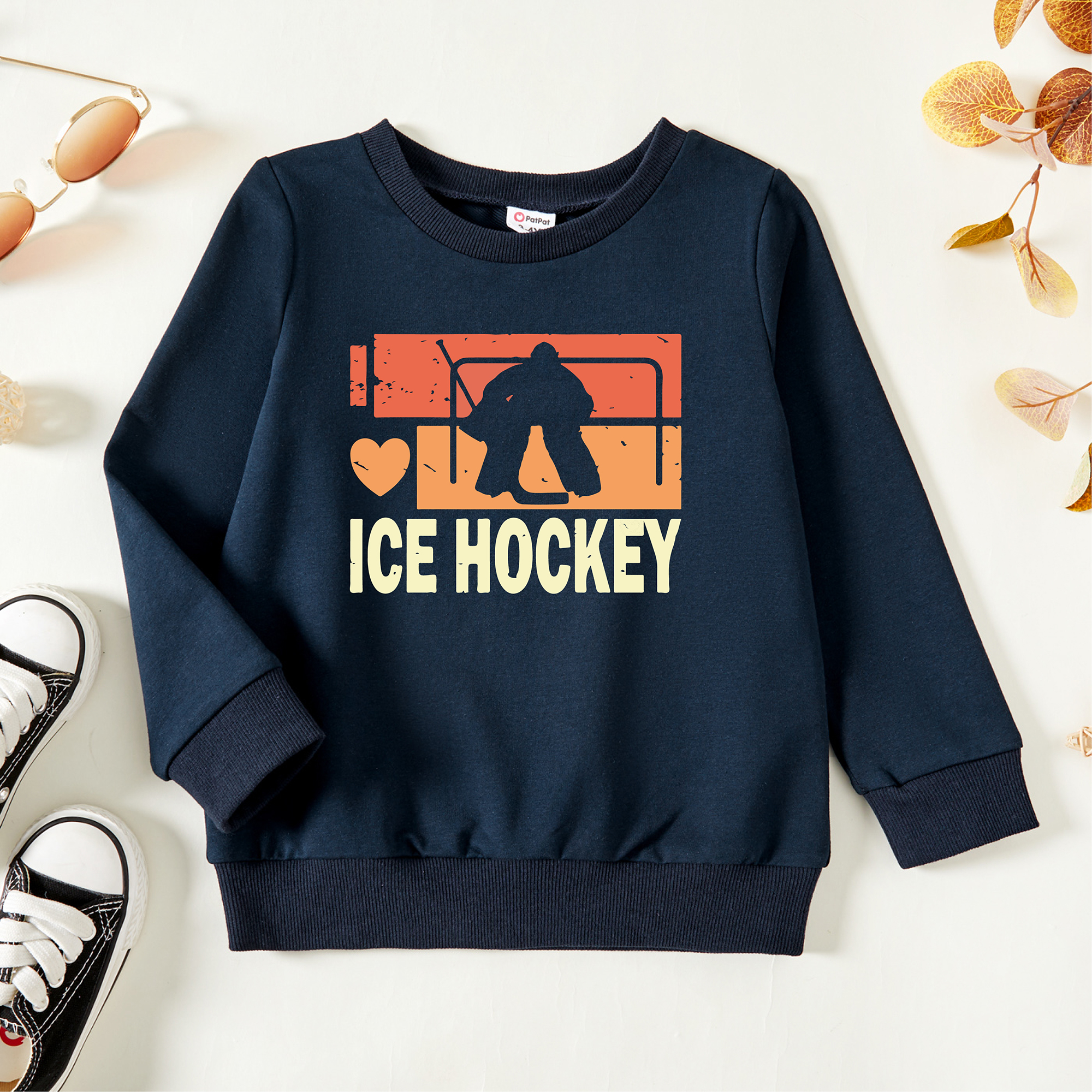 

Toddler Graphic Dark Blue Long-sleeve Pullover