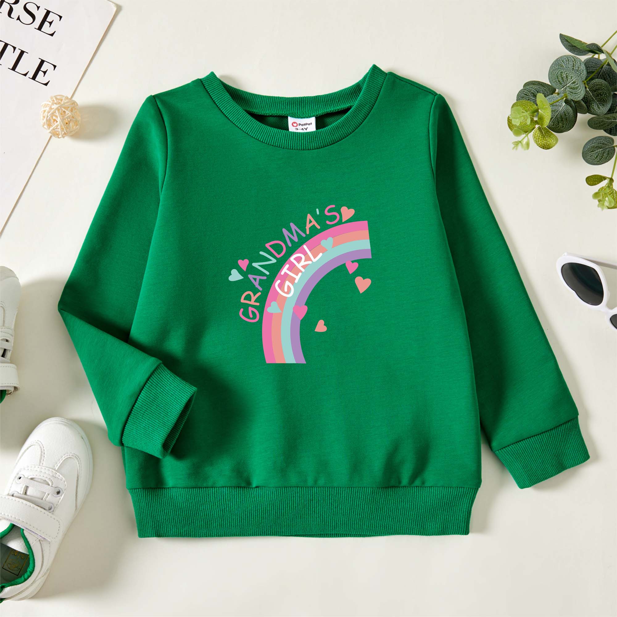 

Toddler Graphic Green Long-sleeve Pullover