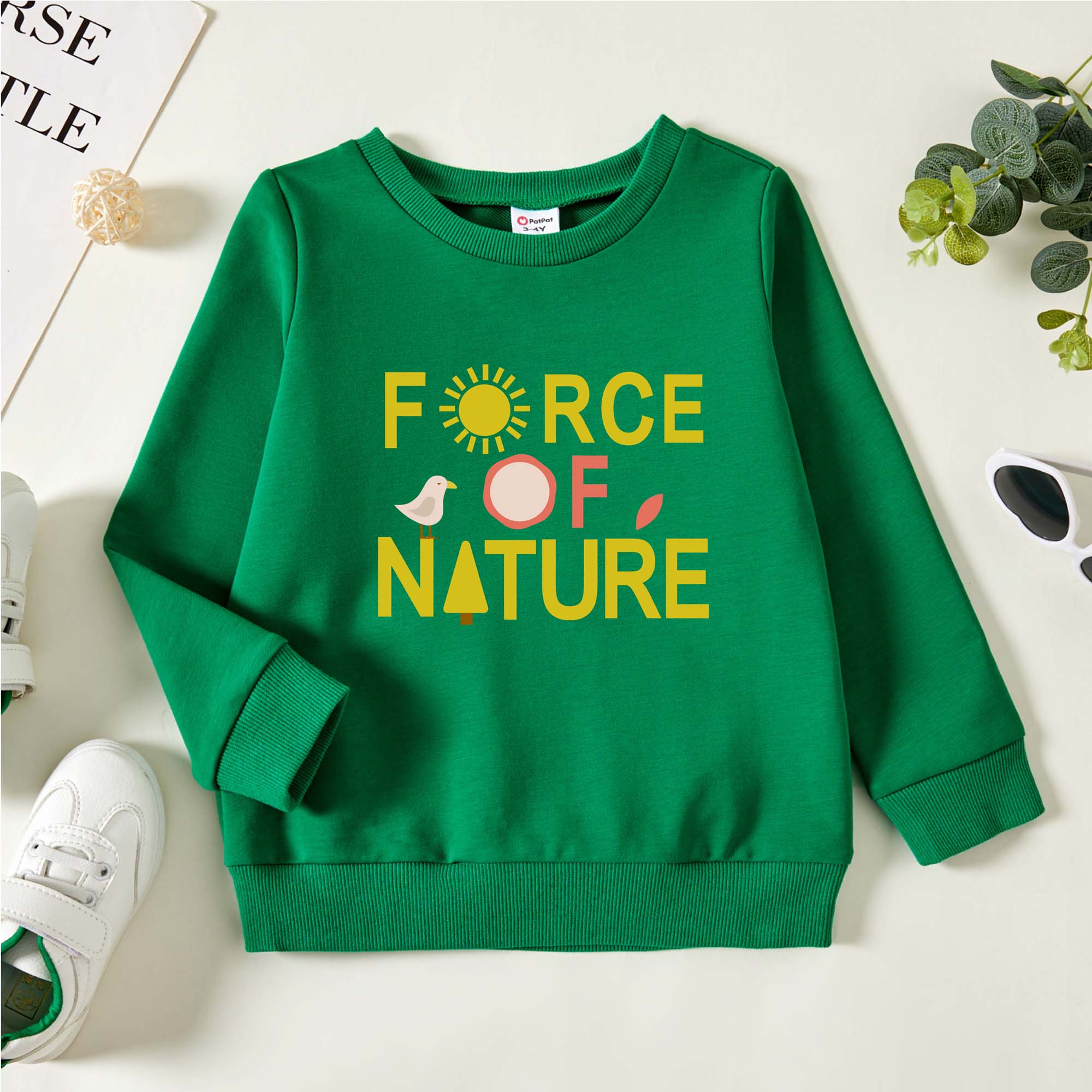 

Toddler Graphic Green Long-sleeve Pullover