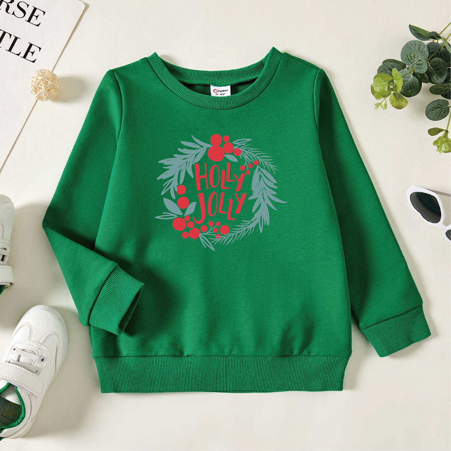 

Toddler Graphic Green Long-sleeve Pullover