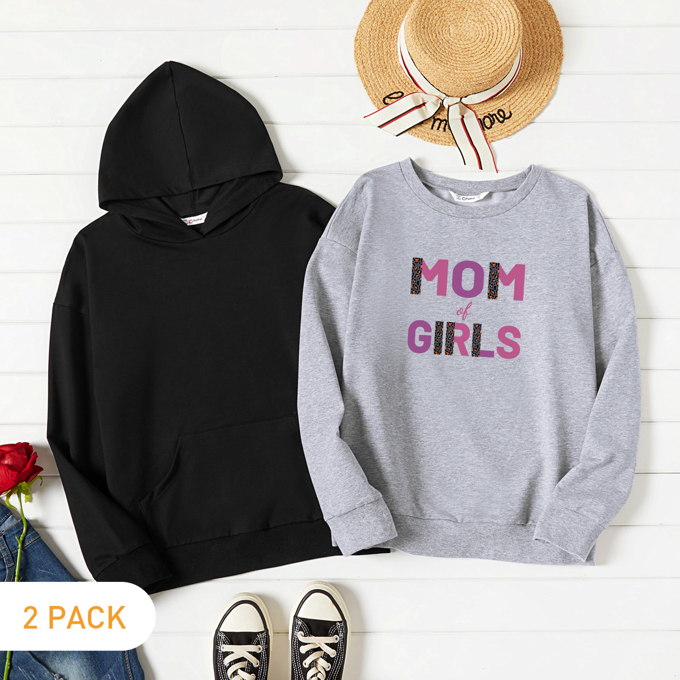 

2-Pack Graphic Long-sleeve Pullover For Women