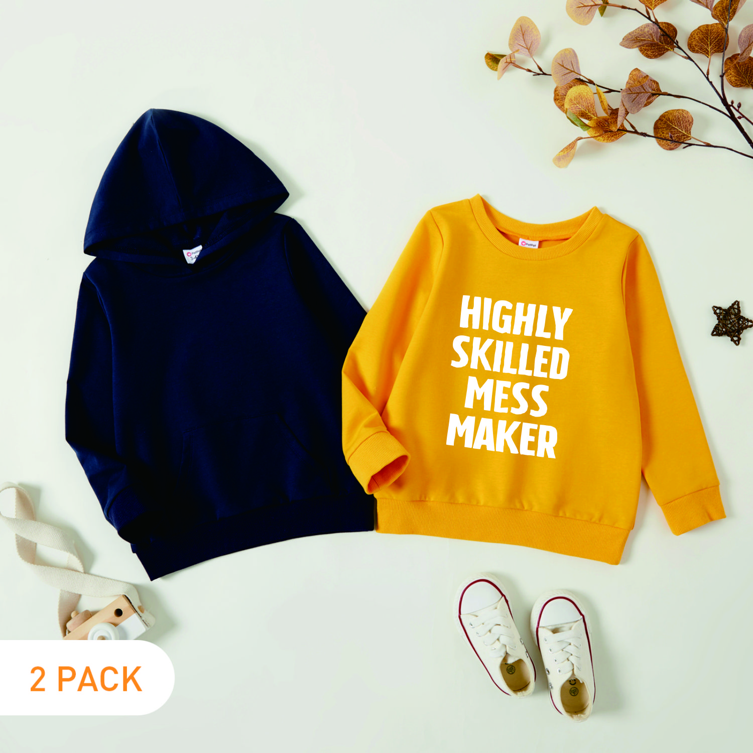 

2-Pack Toddler Graphic Long-sleeve Pullover