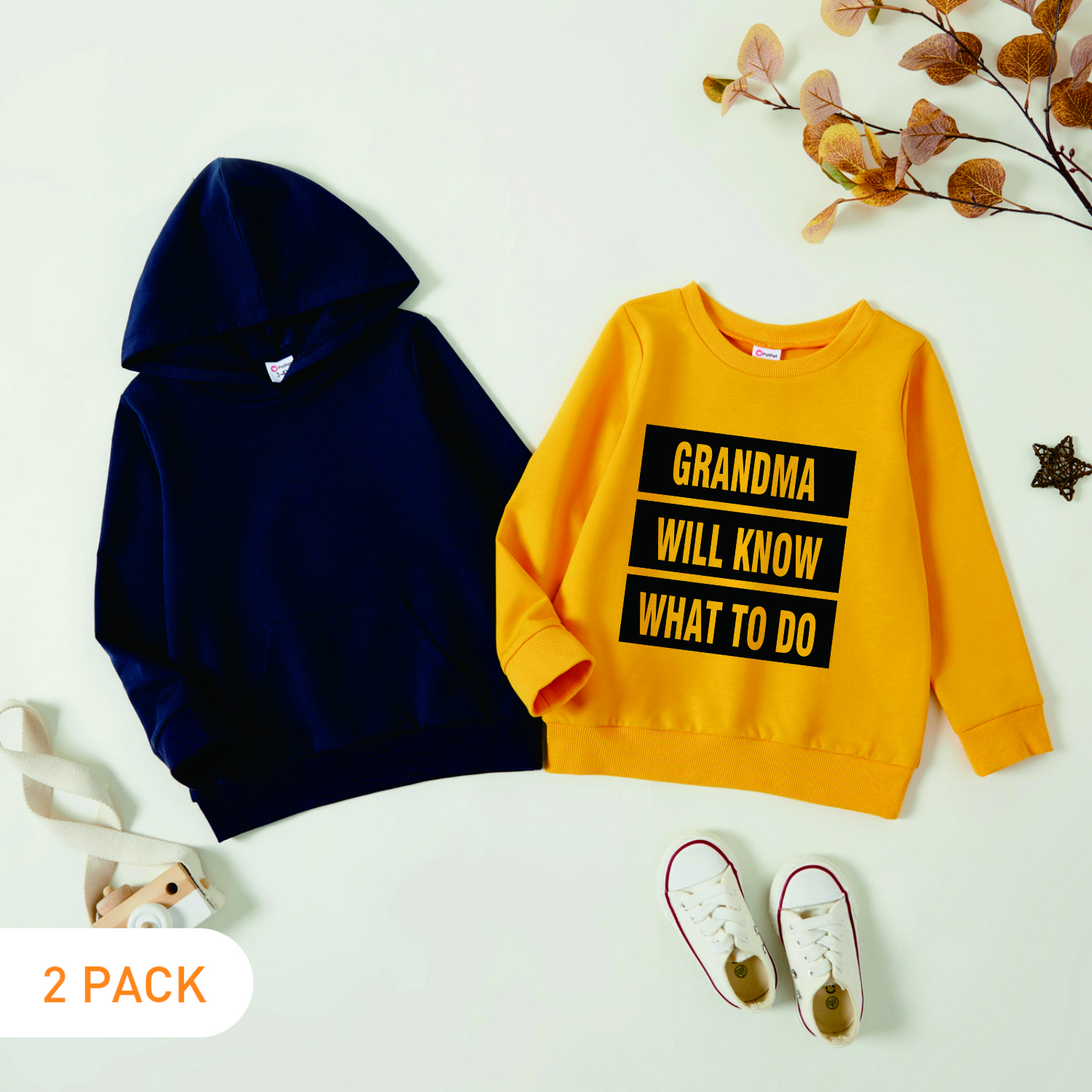 

2-Pack Toddler Graphic Long-sleeve Pullover