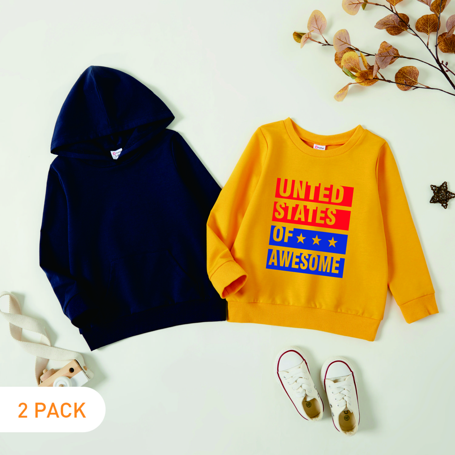

2-Pack Toddler Graphic Long-sleeve Pullover