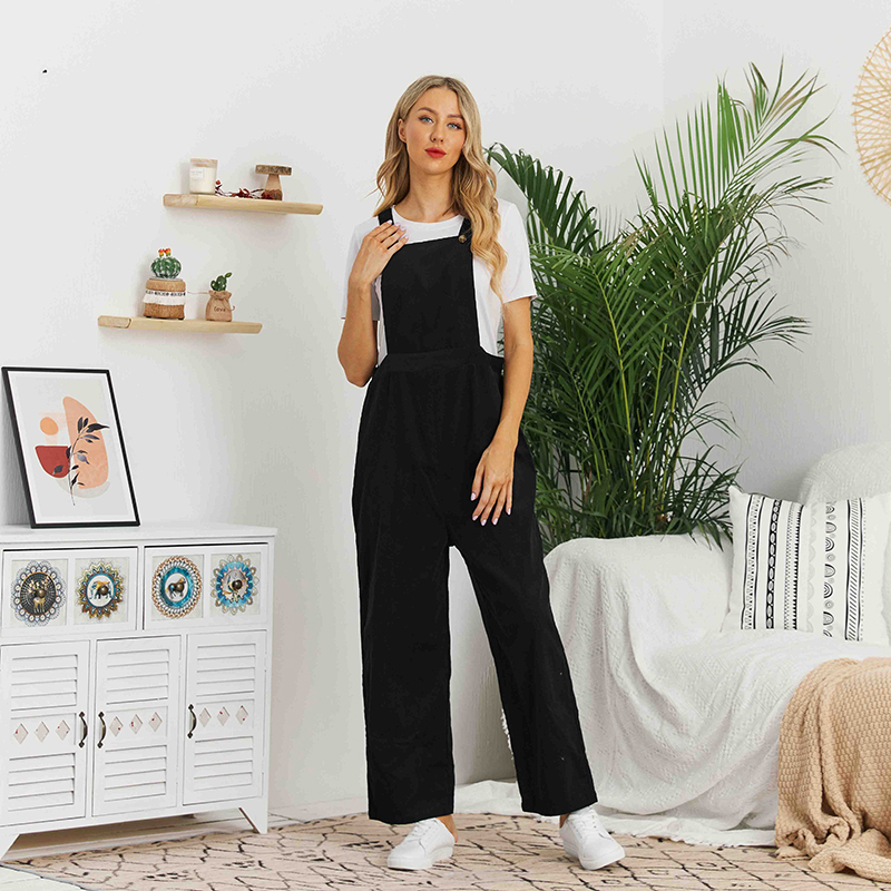 

Maternity Black Button Jumpsuit