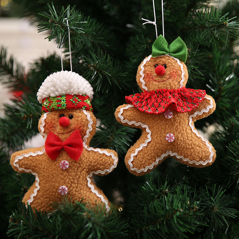 

1-pack Gingerbread Man Ornaments for Christmas Tree Cloth Art Gingerbread Man for Christmas Tree Hanging Decorations